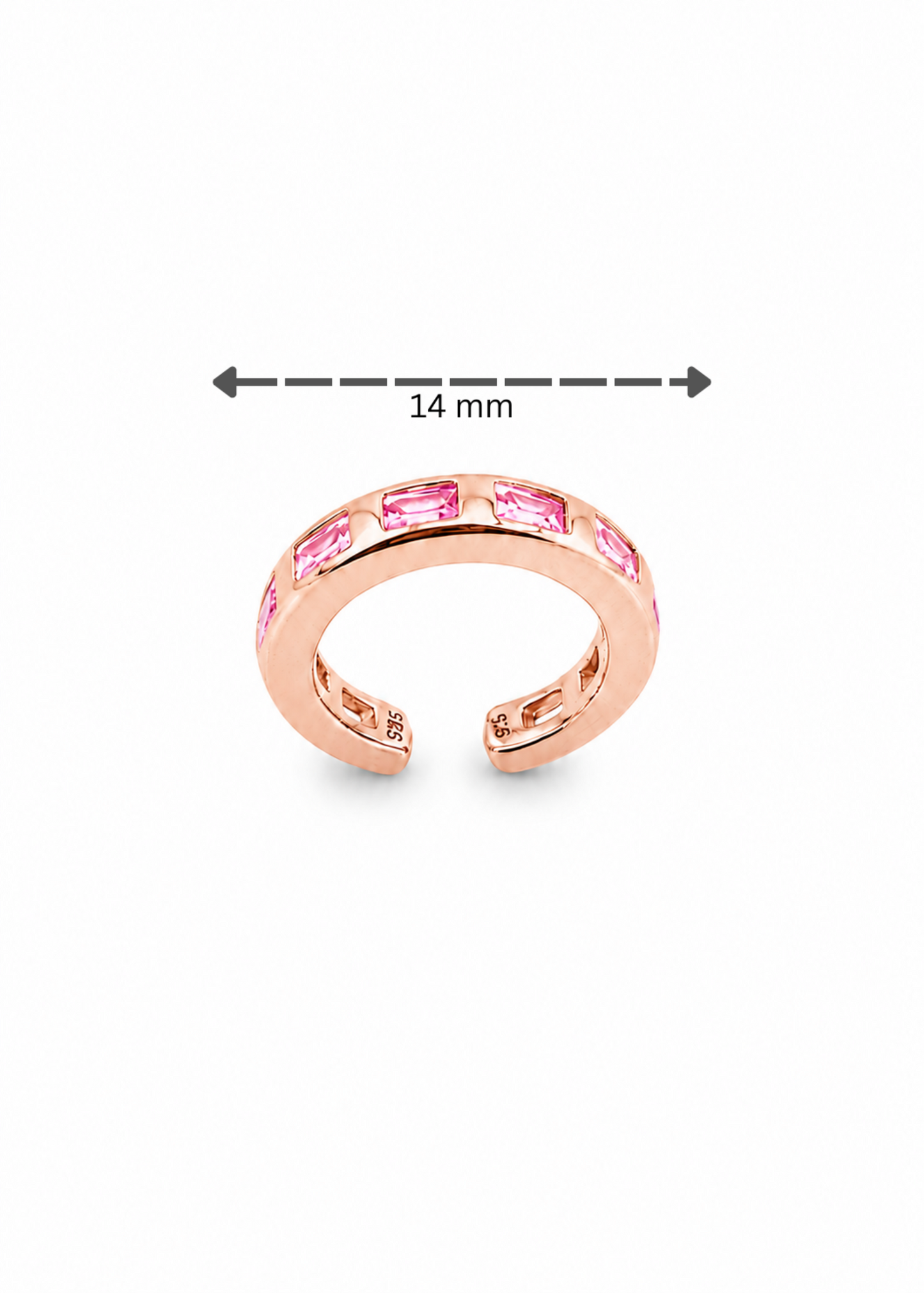 Pink Baguette -925 Sterling Silver