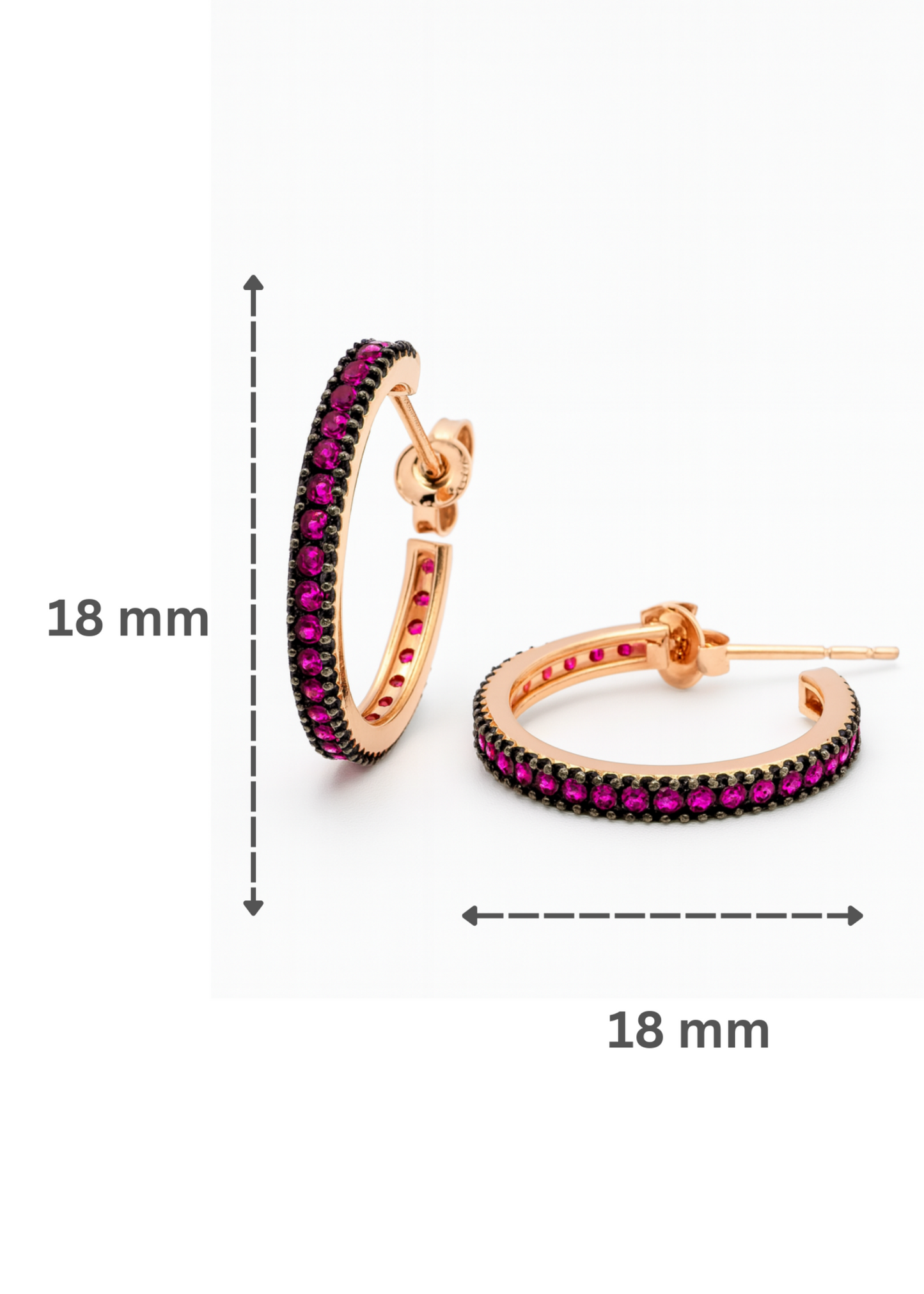 Fuchsia Hoop-925 Sterling Silver