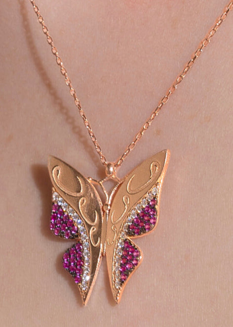 Crimson Butterfly– 925 Sterling Silver