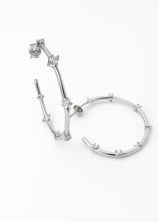 Starlit Hoop-925 Sterling Siilver