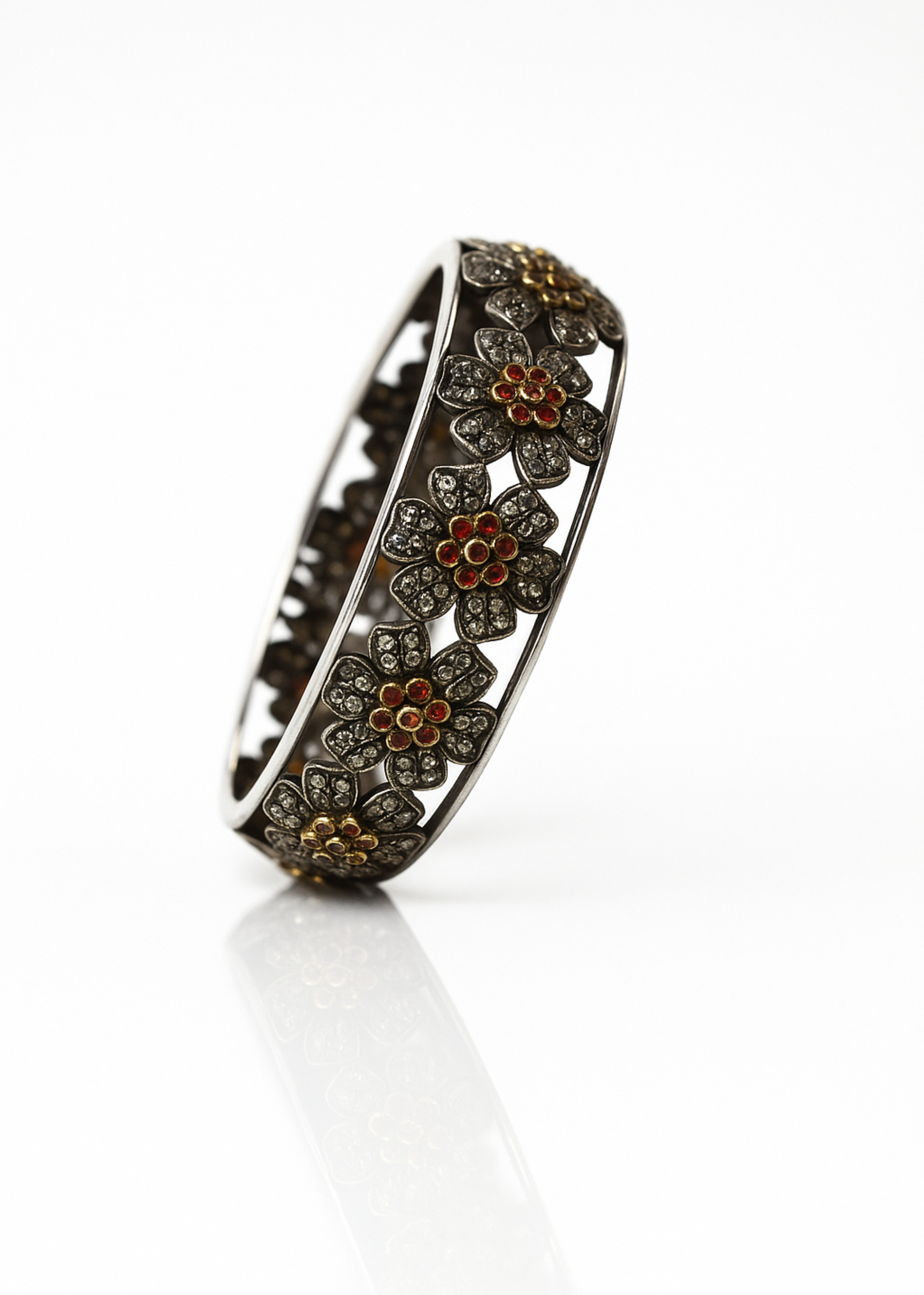 Vintage Floral Diamond Bangle