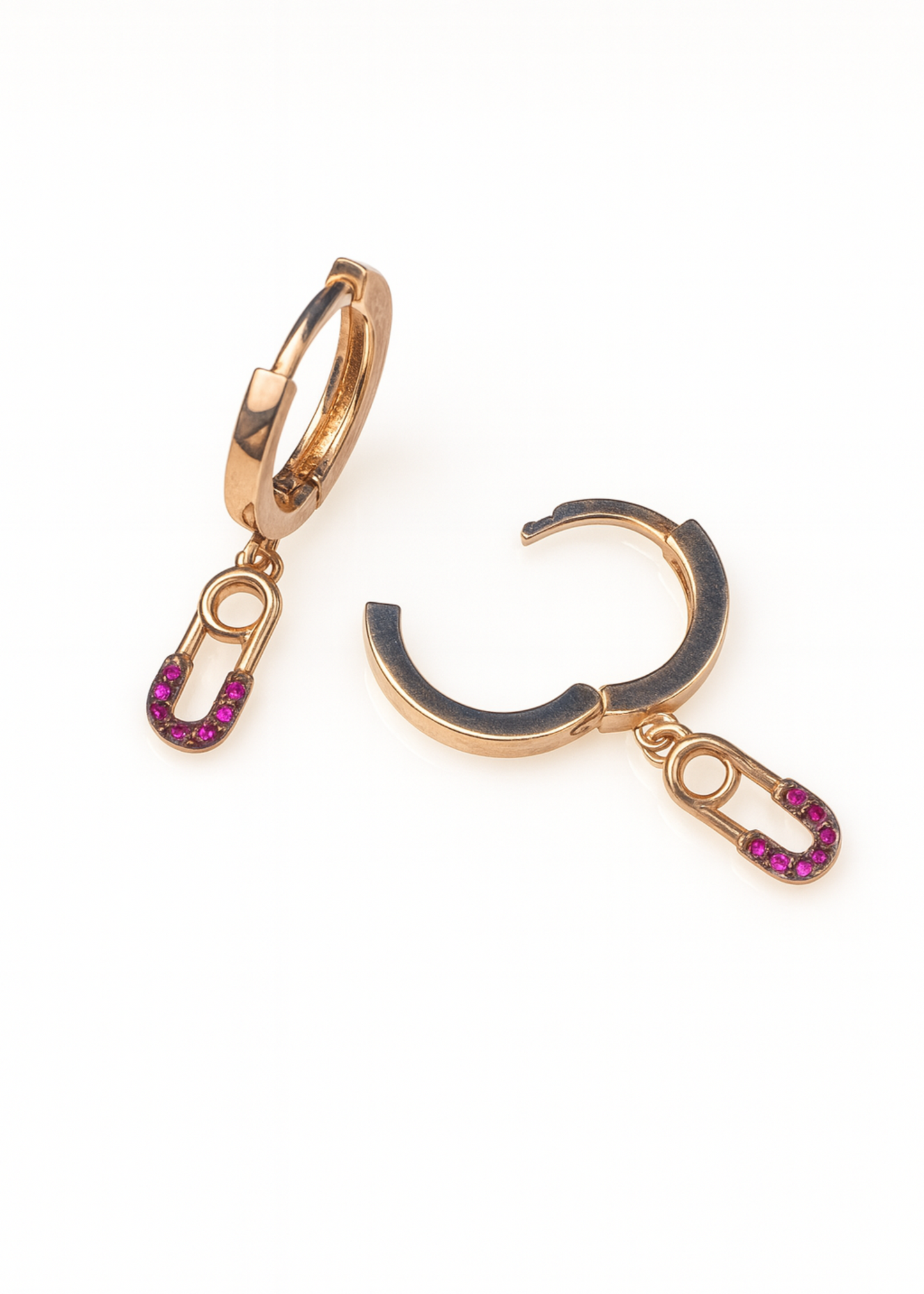 Ruby U Hoops-925 Sterling Silver