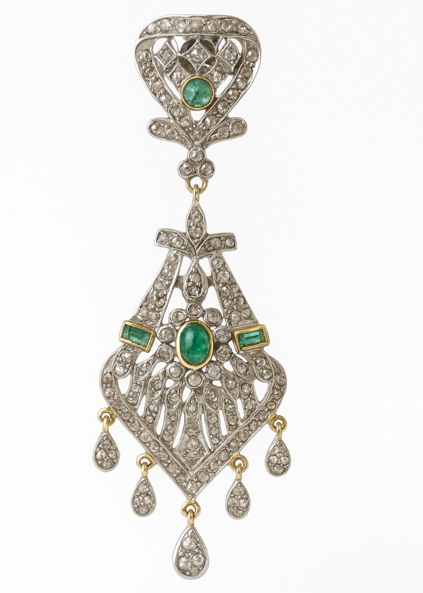 Regal Emerald Chandbali Earrings