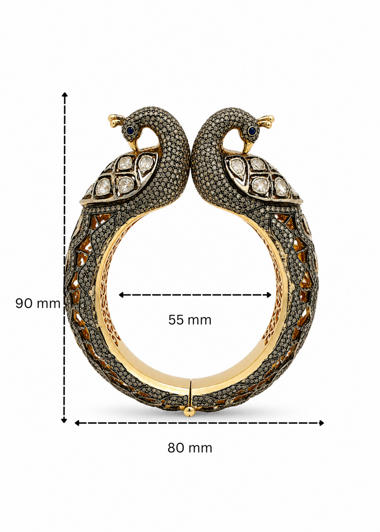 Noor Polki Bangle-925 Sterling Silver