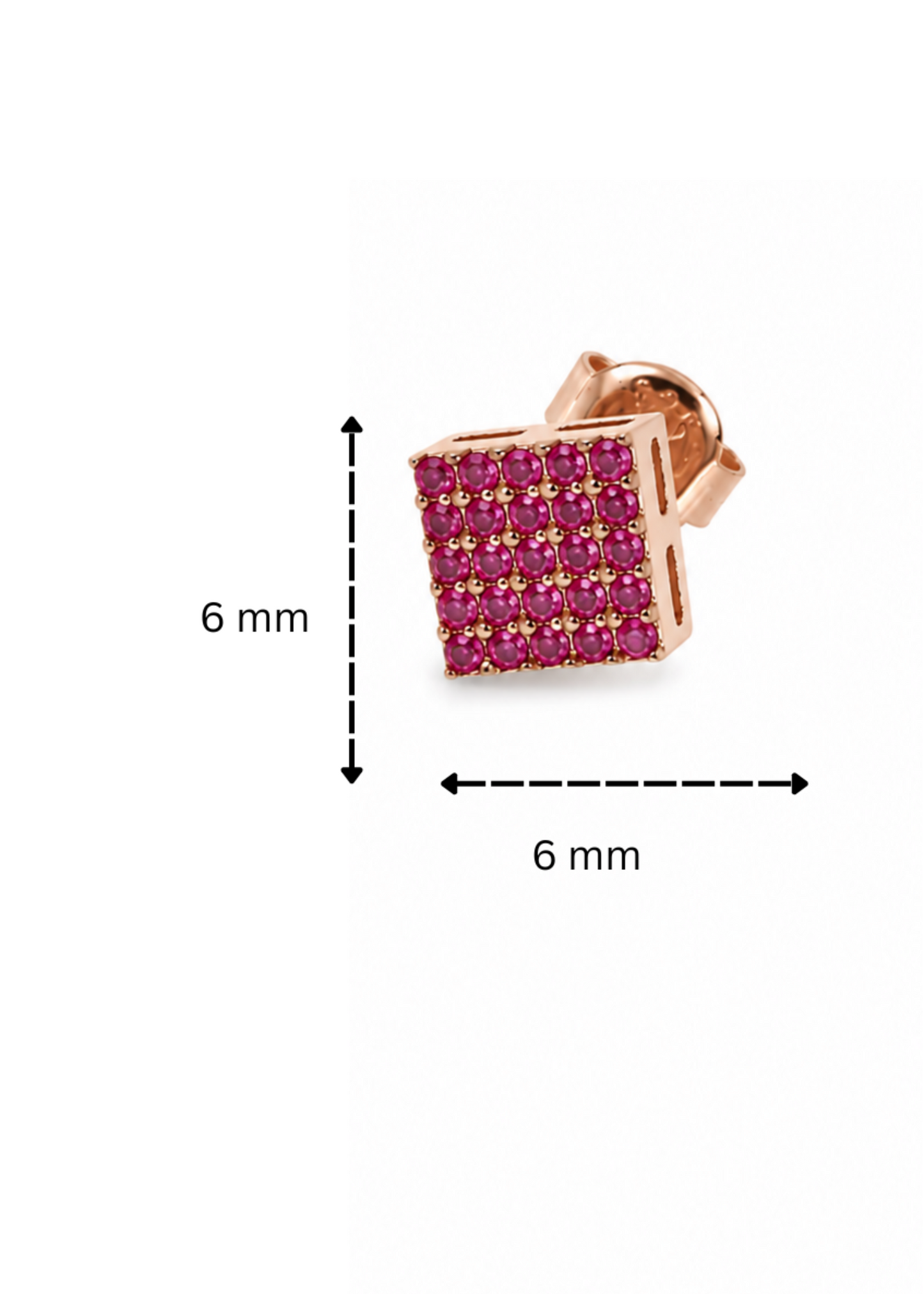 Fuchsia Square-925 Sterling silver