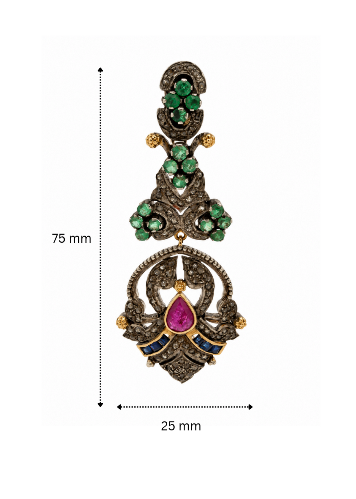 Mehrunisa Multistone Victorian Earrings