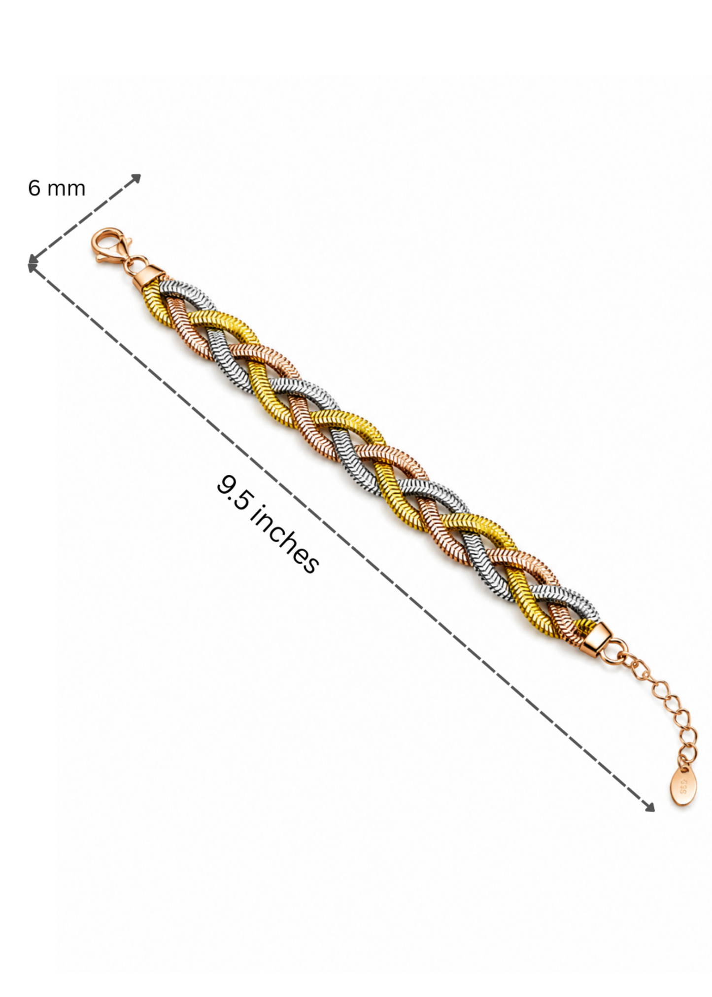 Tri-Color -925 Sterling Silver