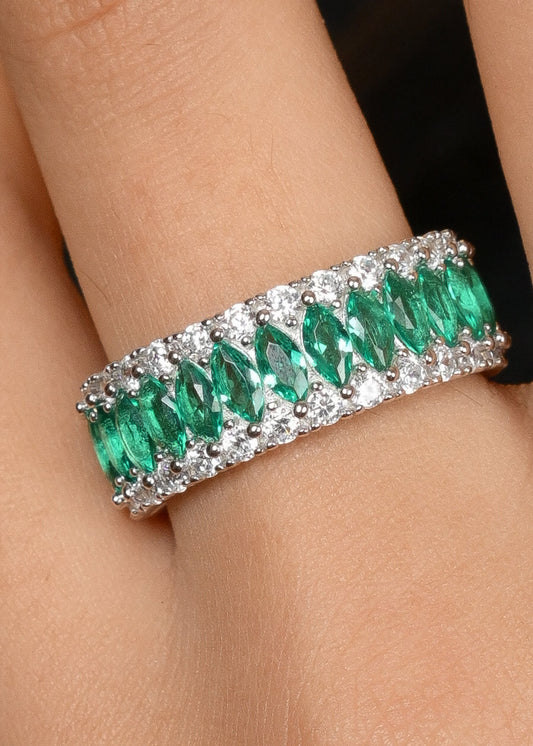 Emerald Band-925 Sterling Silver
