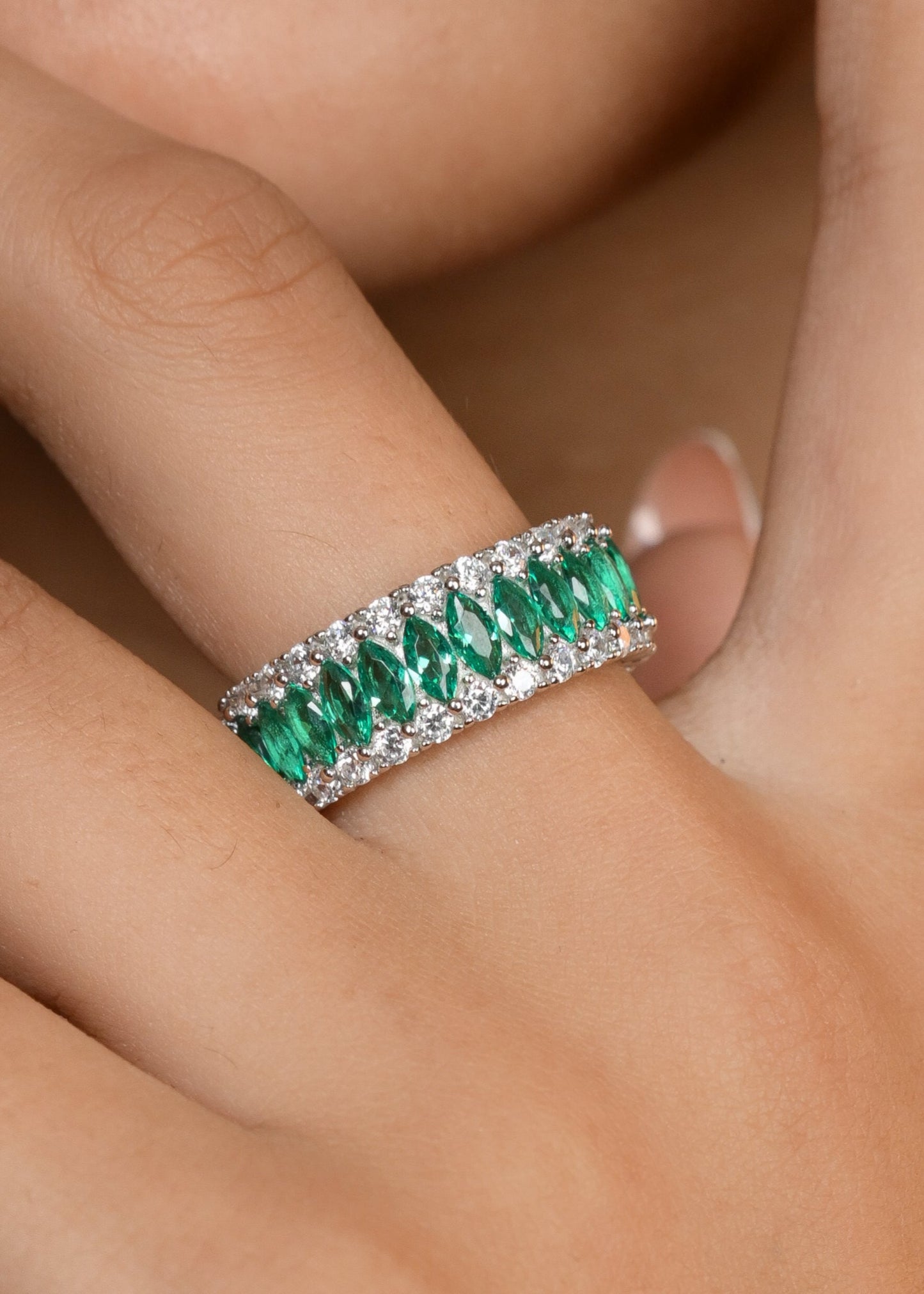 Emerald Band-925 Sterling Silver