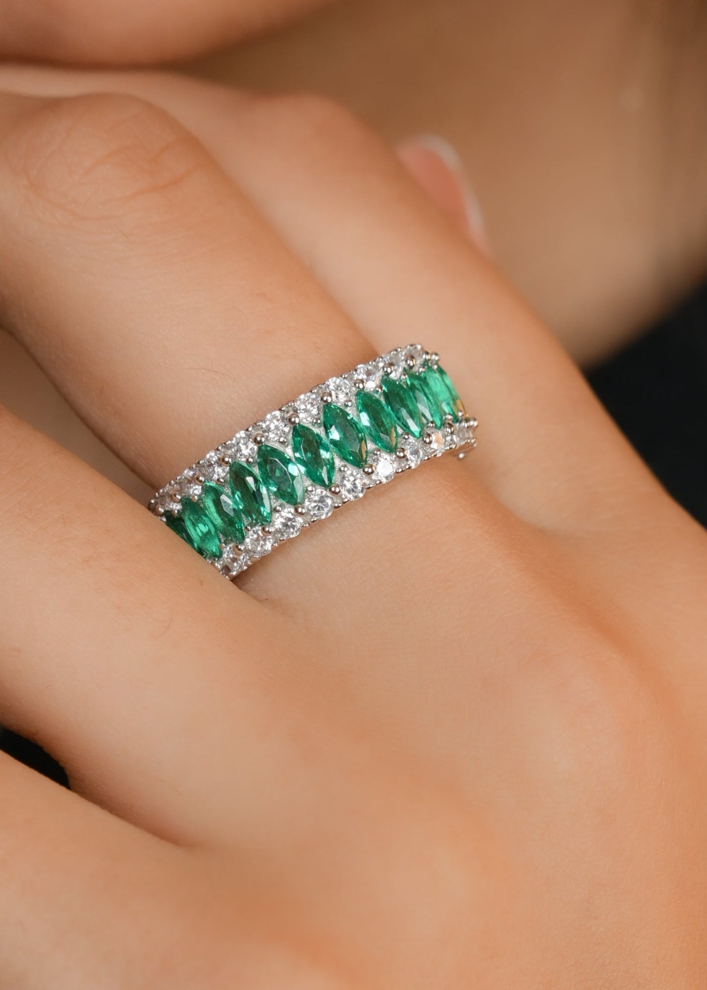 Emerald Band-925 Sterling Silver