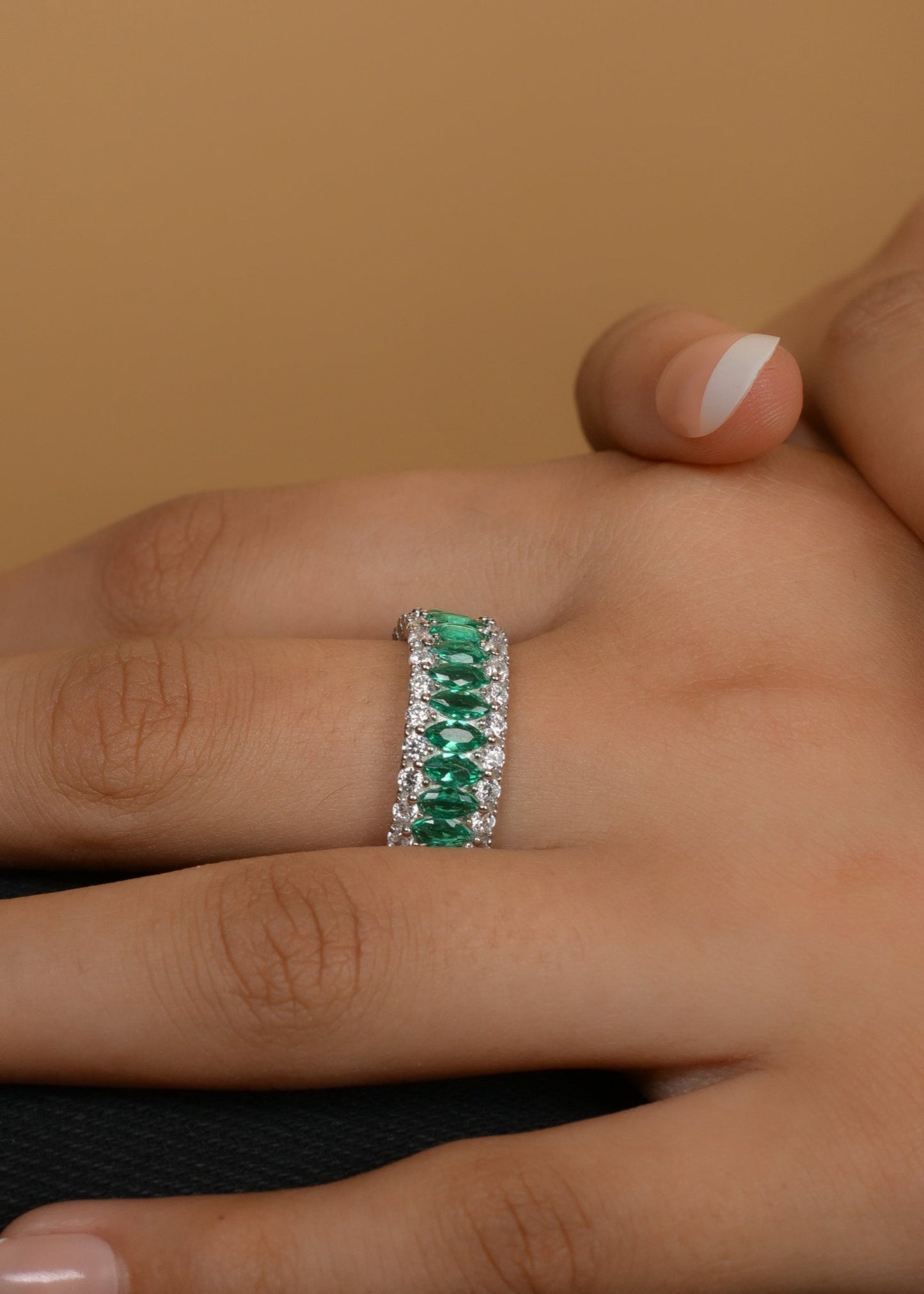 Emerald Band-925 Sterling Silver