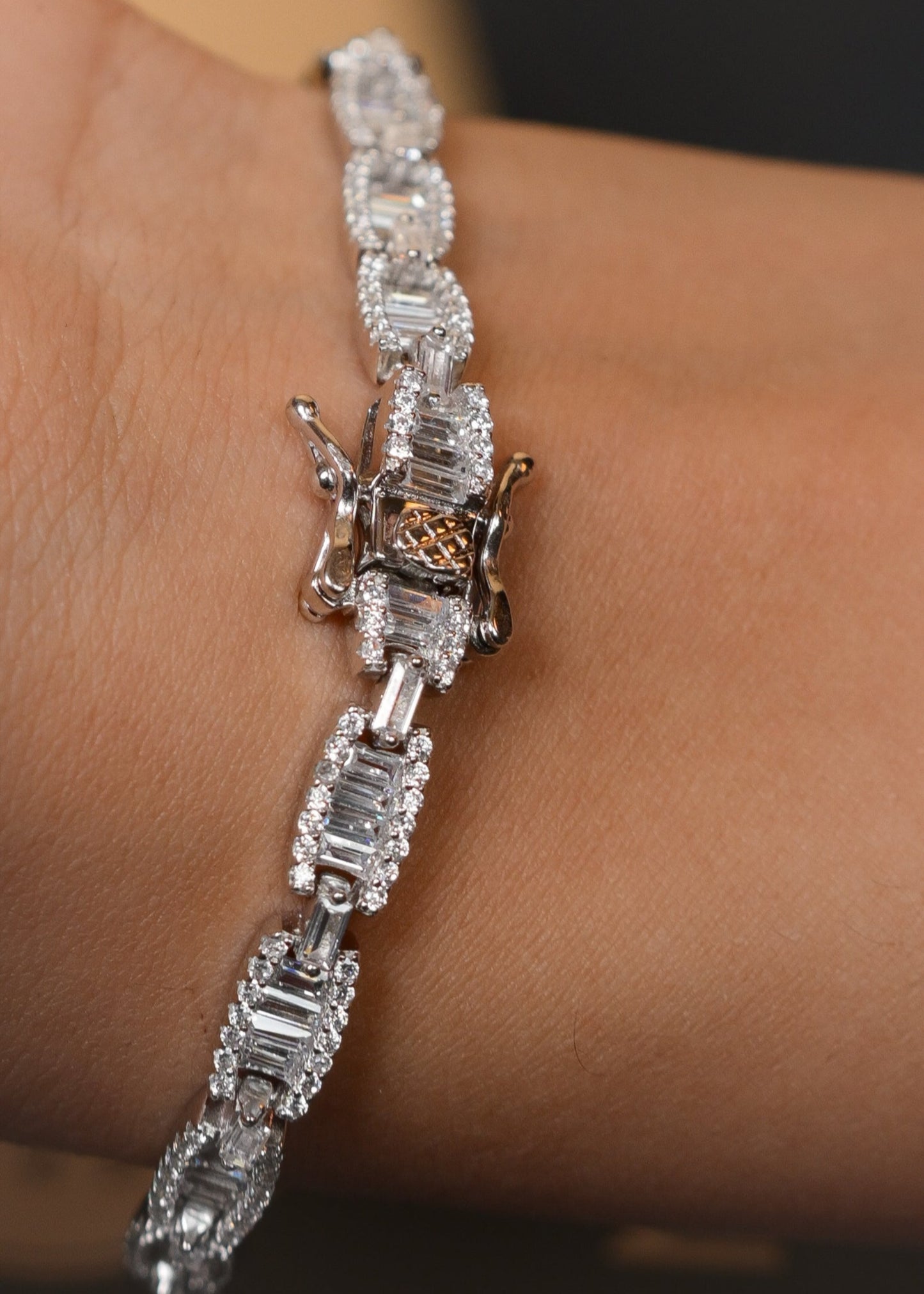 Baguette Tennis Bracelet- 925 Sterling Silver
