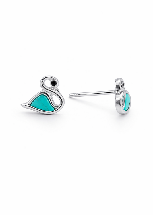 Turquoise Swan-925 Sterling Silver