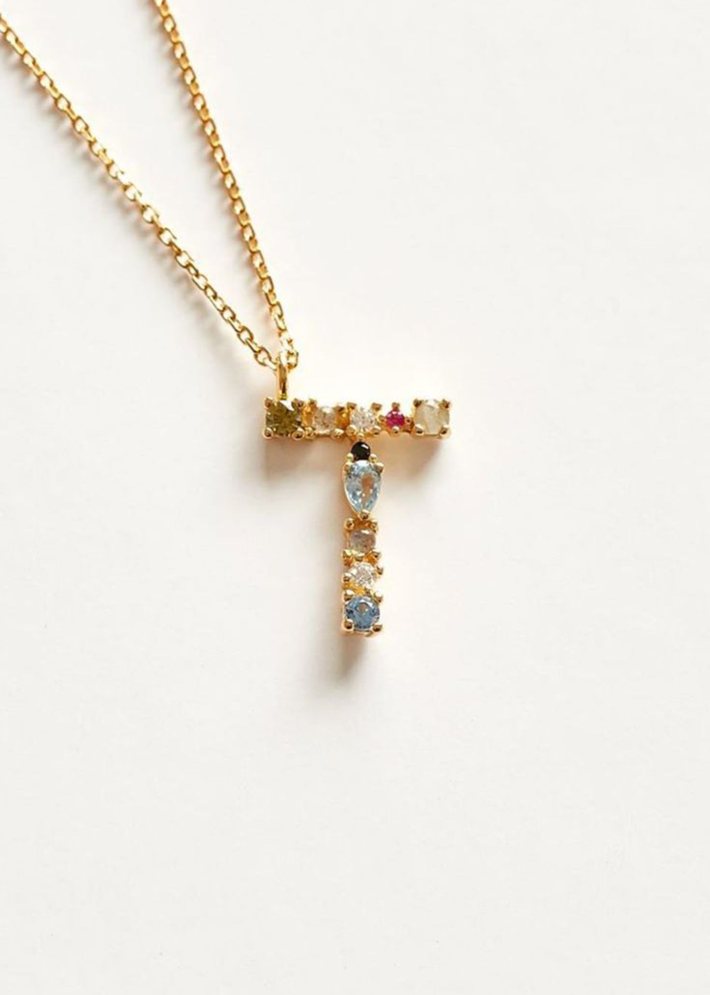 Multi Zircon Initaial-925 Sterling Silver