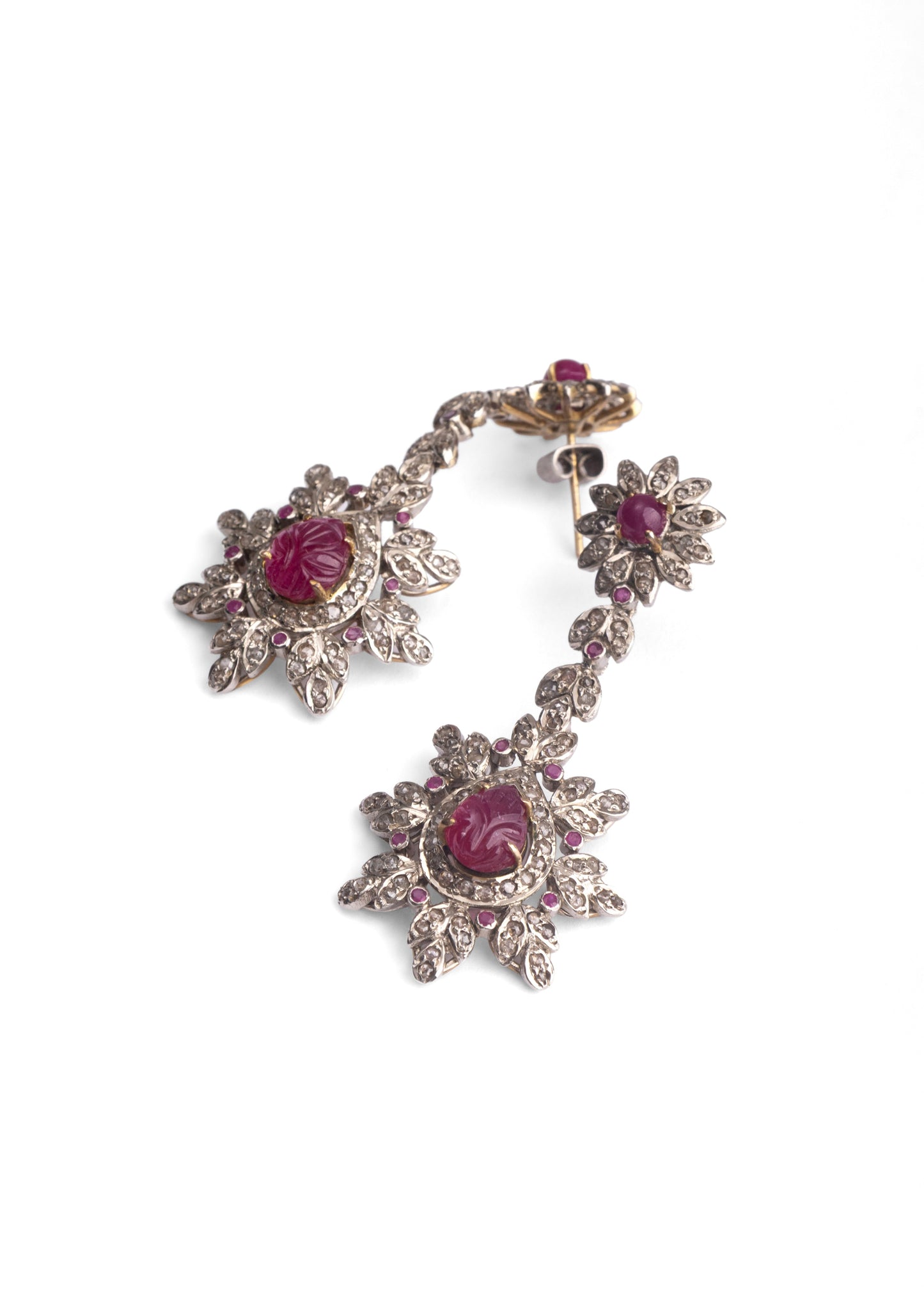 Regal Ruby Bloom Earrings