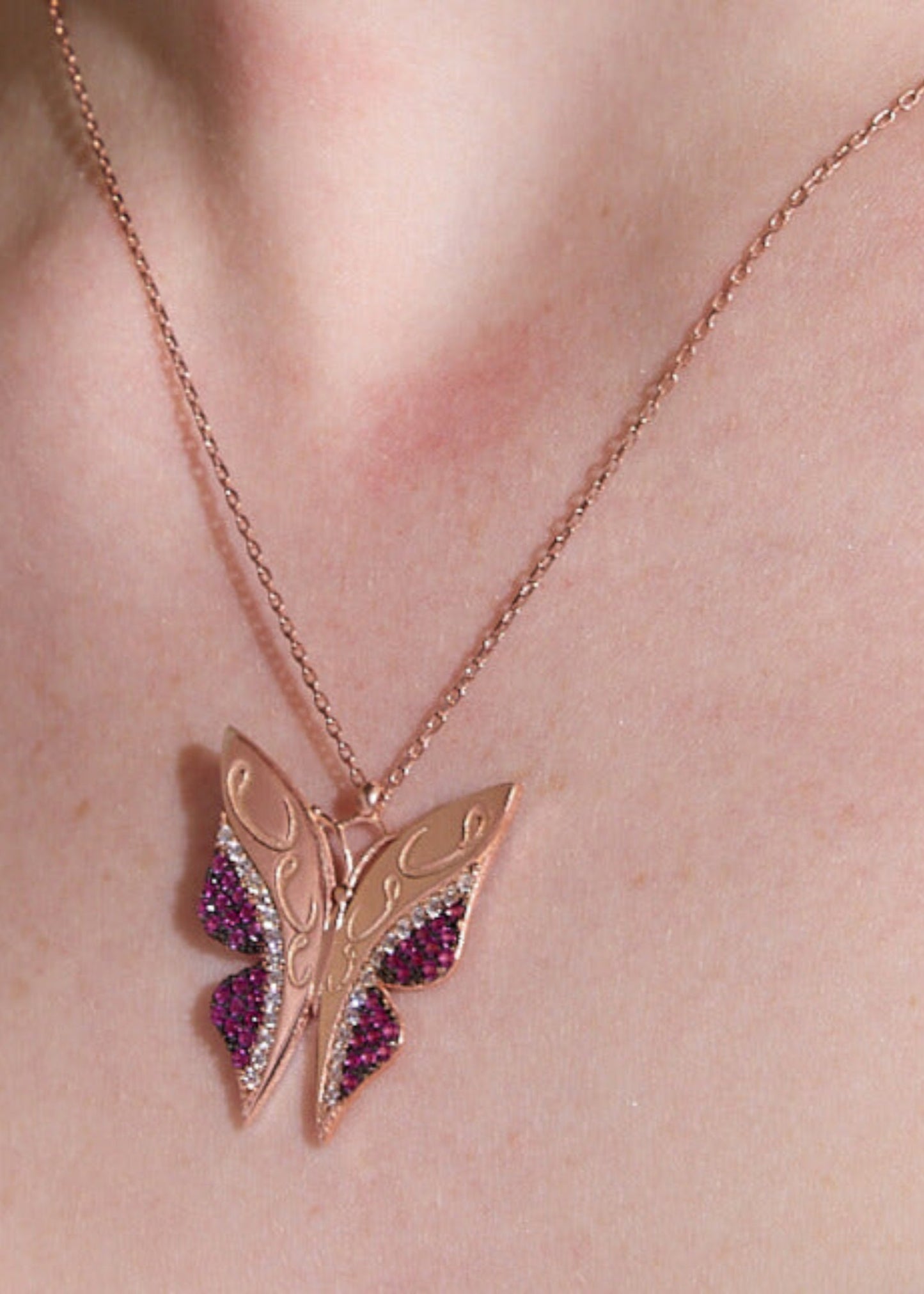 Crimson Butterfly– 925 Sterling Silver