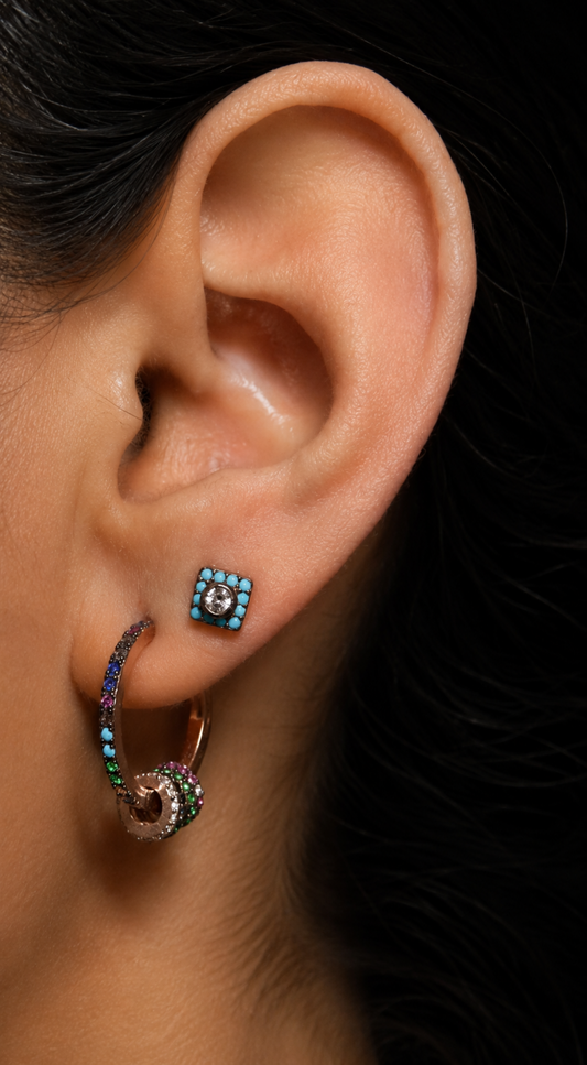 Rainbow Halo-925 Sterling Silver