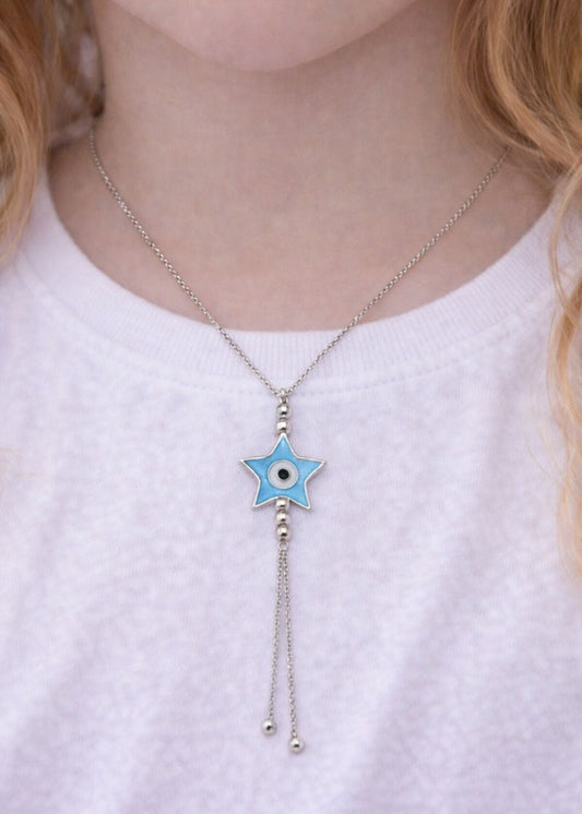 Blue Star Evil Eye-925 Sterling Silver