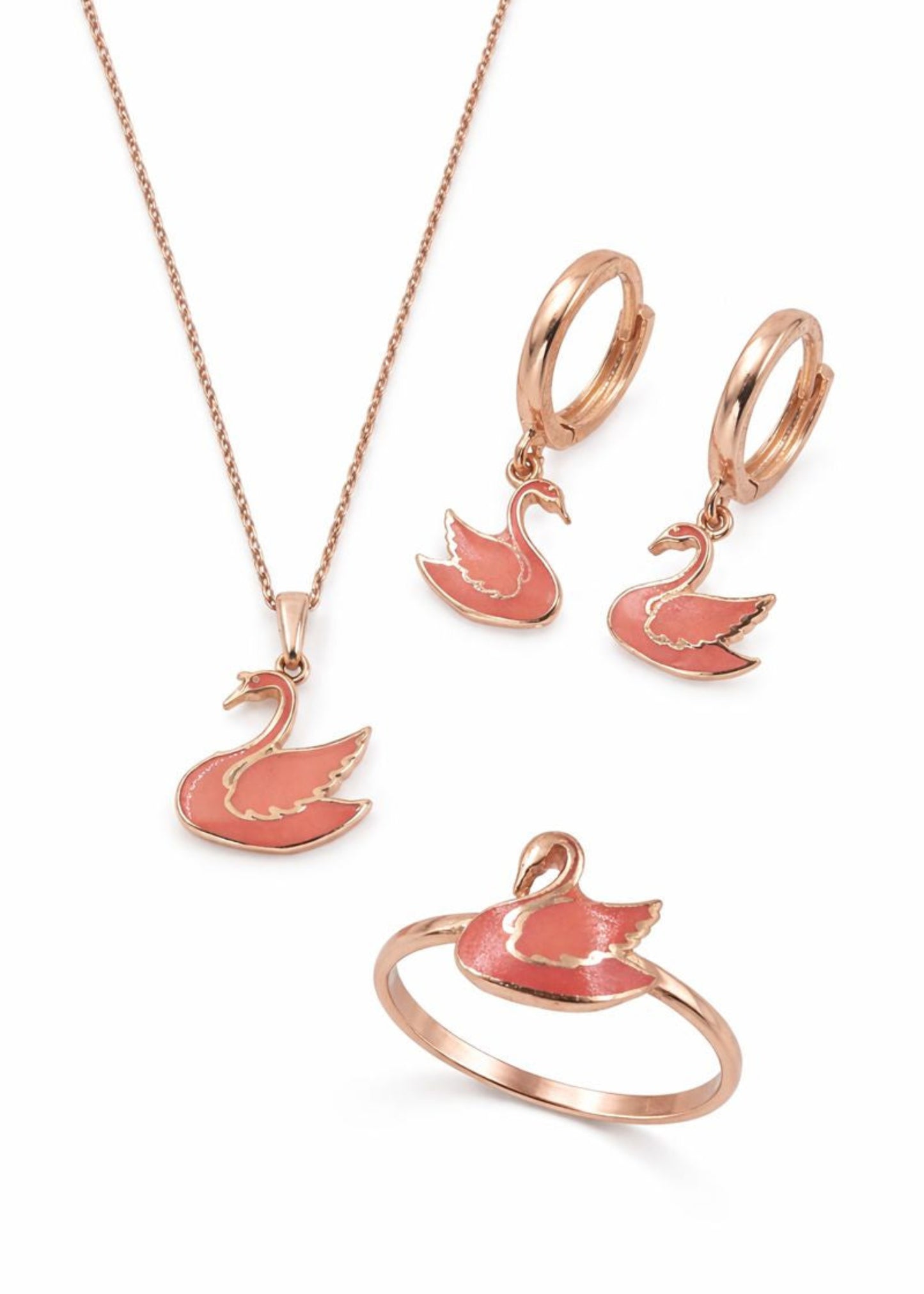Pink Swan -925 Sterlıng Sılver