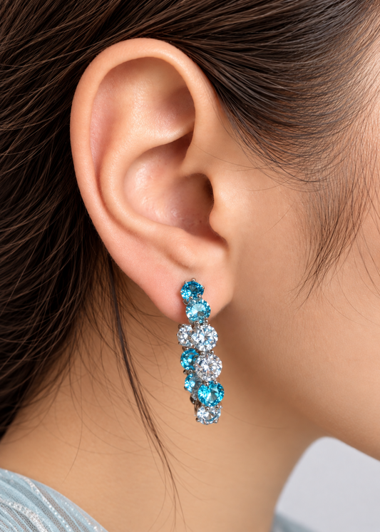 Aqua Cascade-925 Sterling Silver