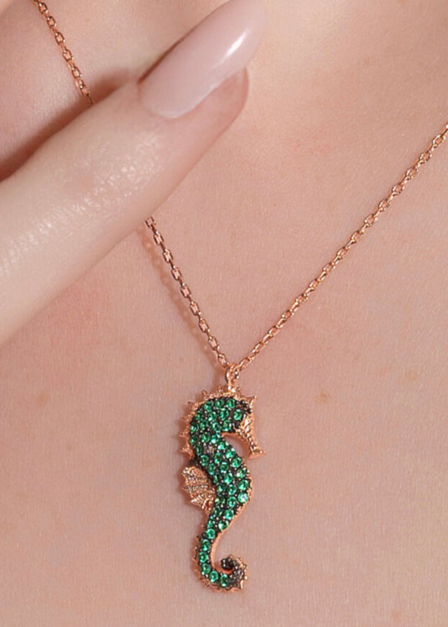 Seahorse Serenity Pendant Necklace -925 sterling silver | Turkish Elegance