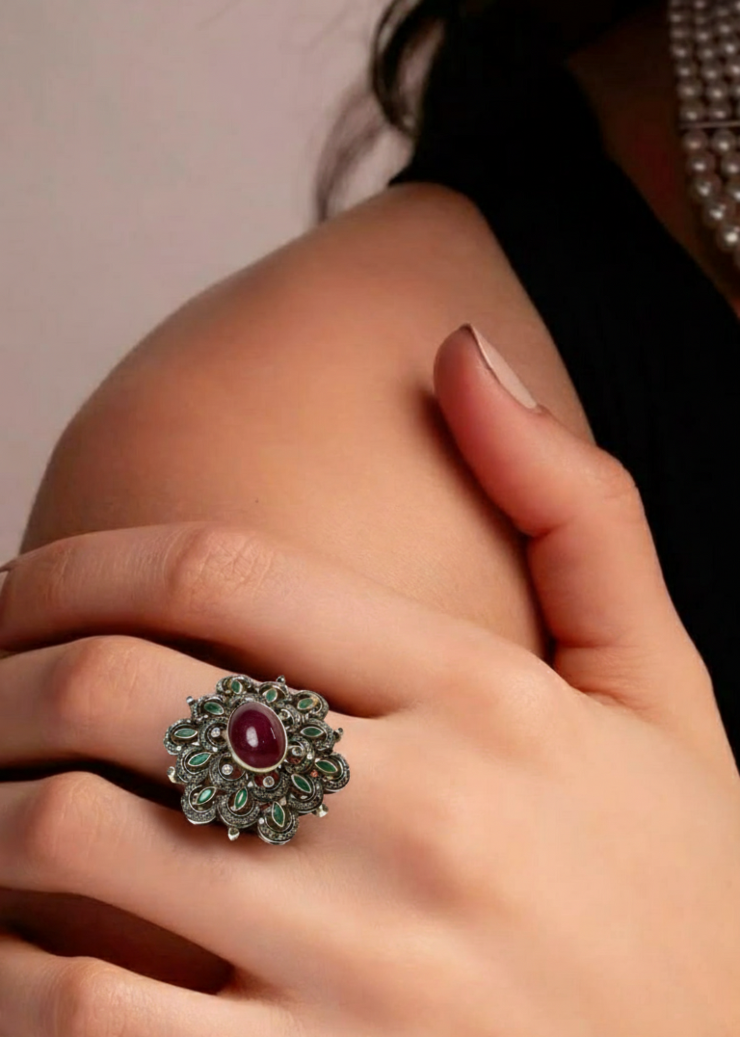 Regal Noor Ruby-Emerald Ring