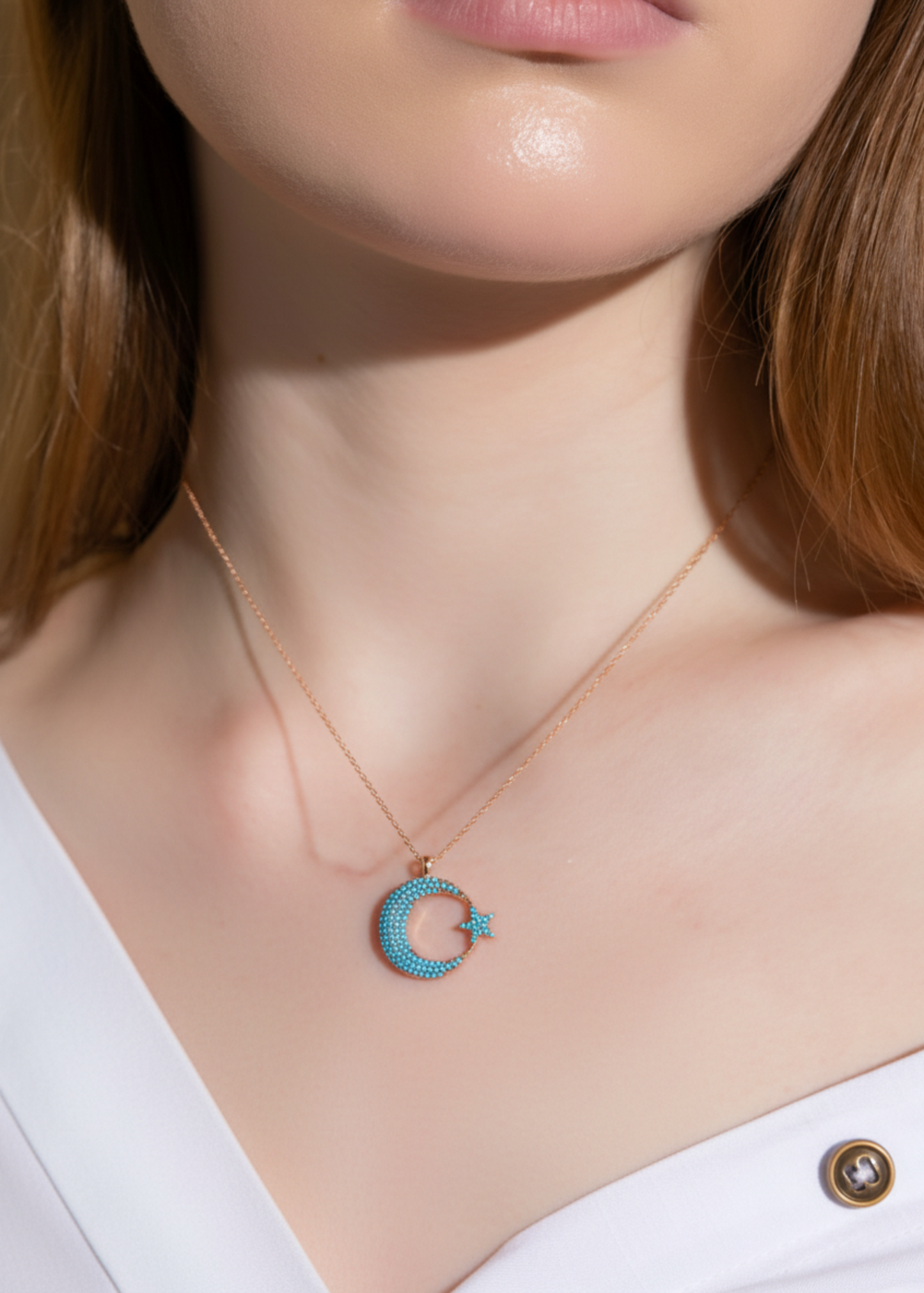 Turquoise Crescent-925 Sterling Silver