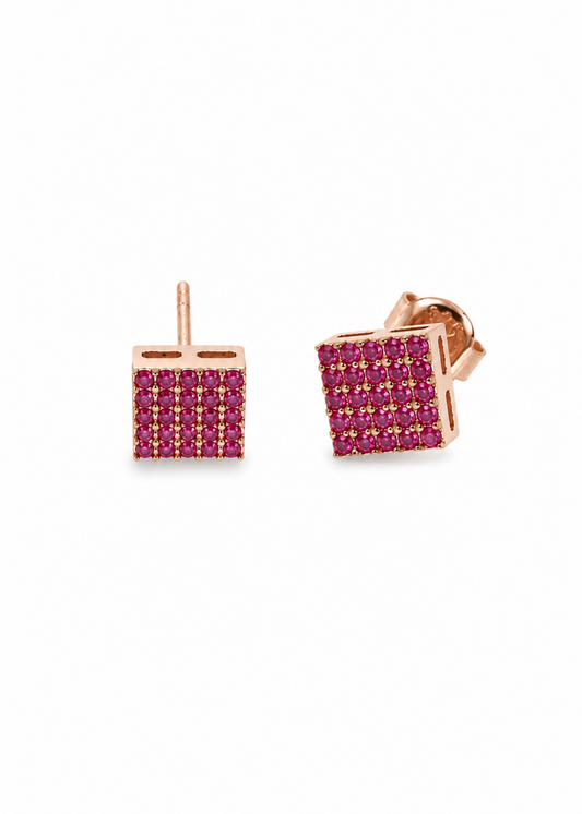 Fuchsia Square-925 Sterling silver