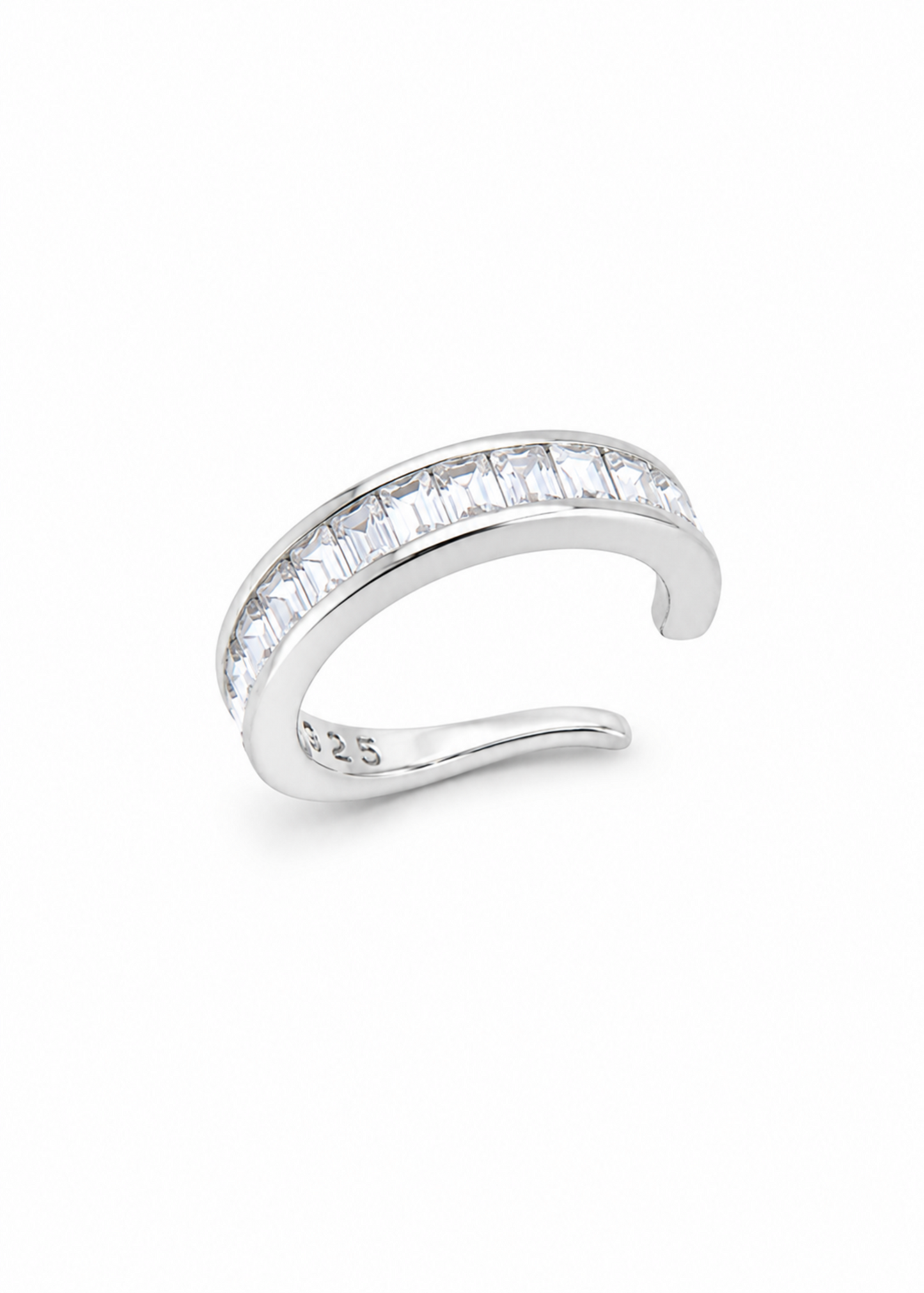 Baguette Cuff-925 Sterling Silver