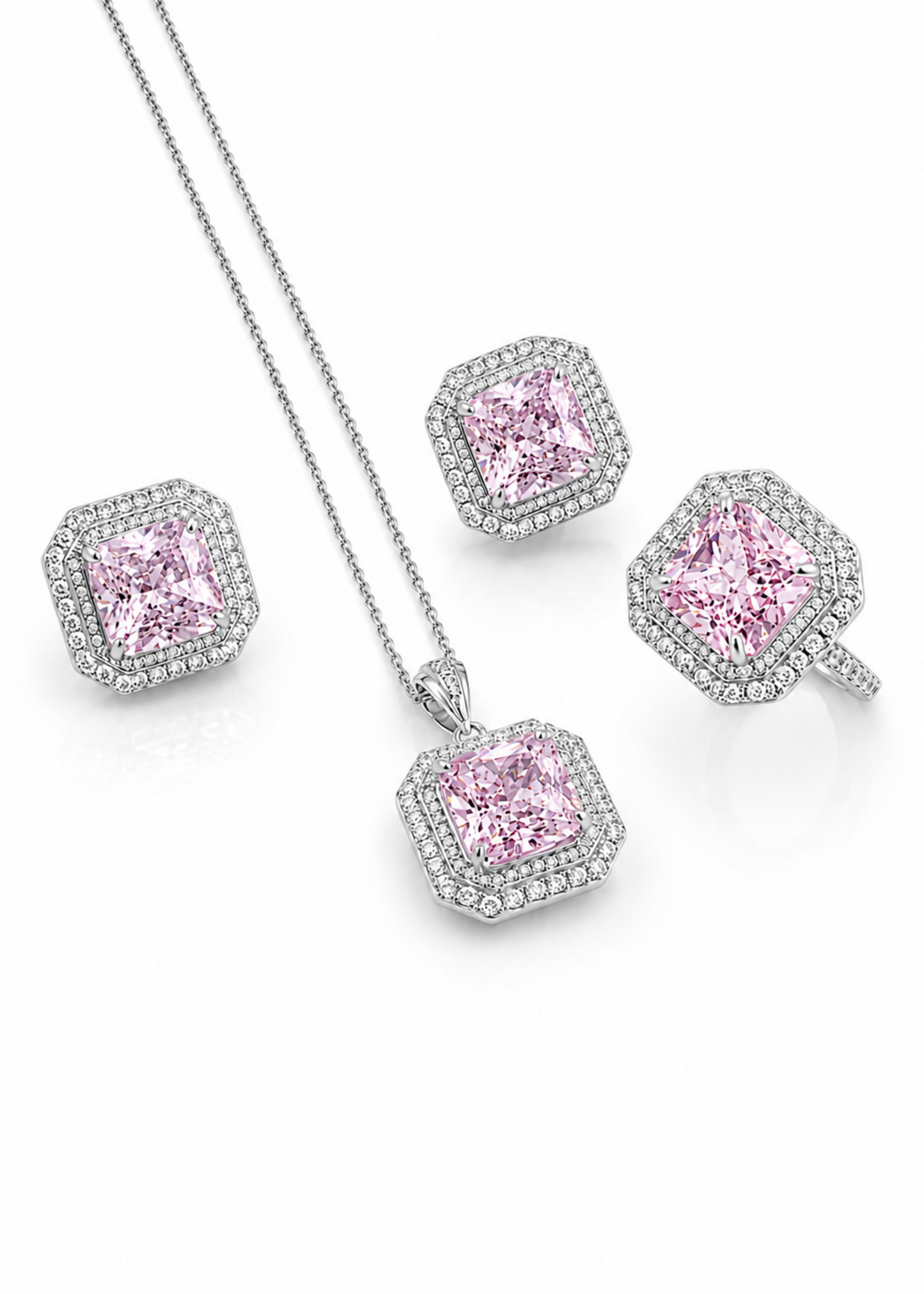 Blush Halo – 925 Sterling Silver