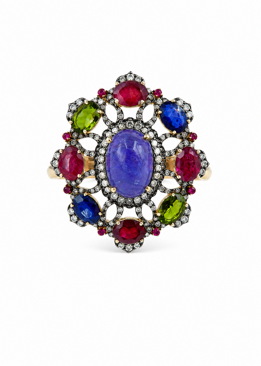 Amara Multi-Sapphire-925 Sterling Silver