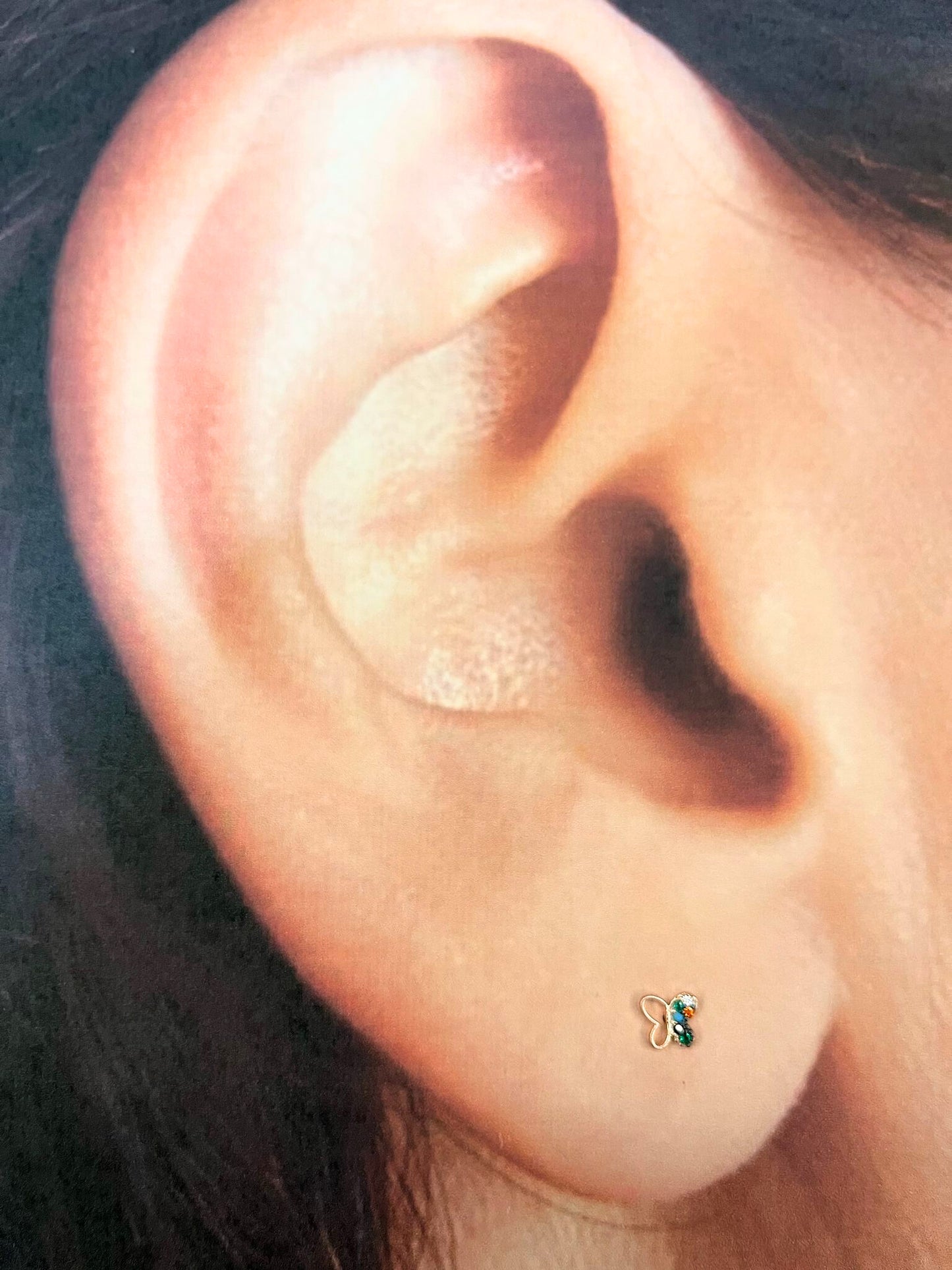 Half Studded Butterfly – 925 Sterling Silver