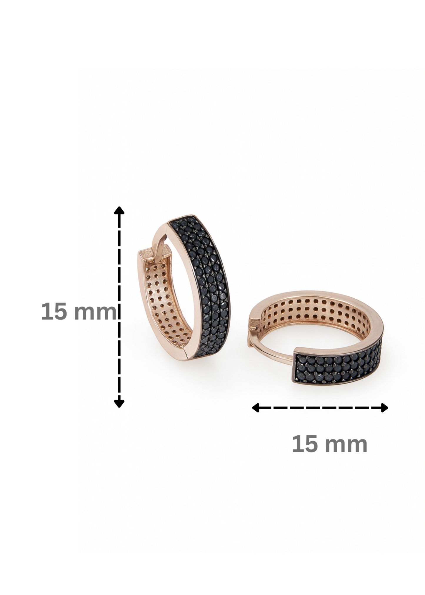 Noir Pavé Huggie-925 Sterling Silver