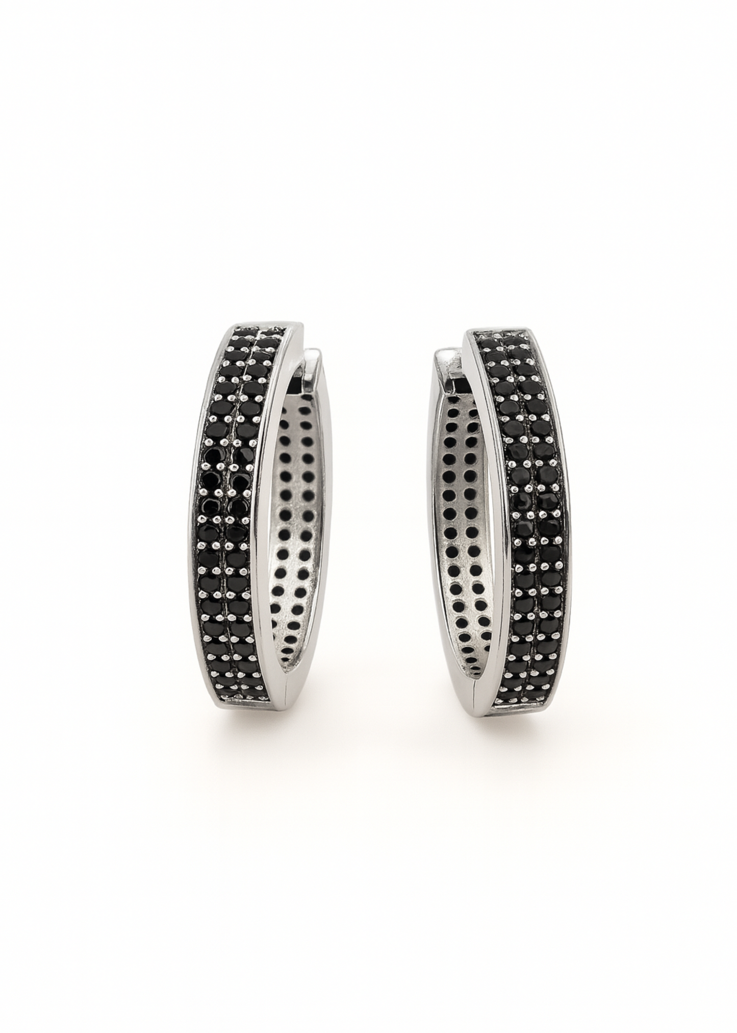 Noir Hoops-925 Sterling Silver