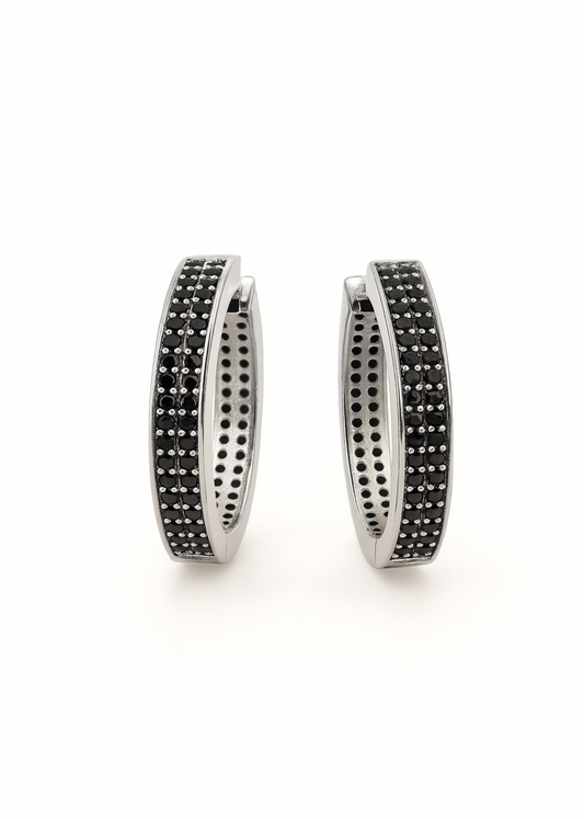 Noir Hoops-925 Sterling Silver
