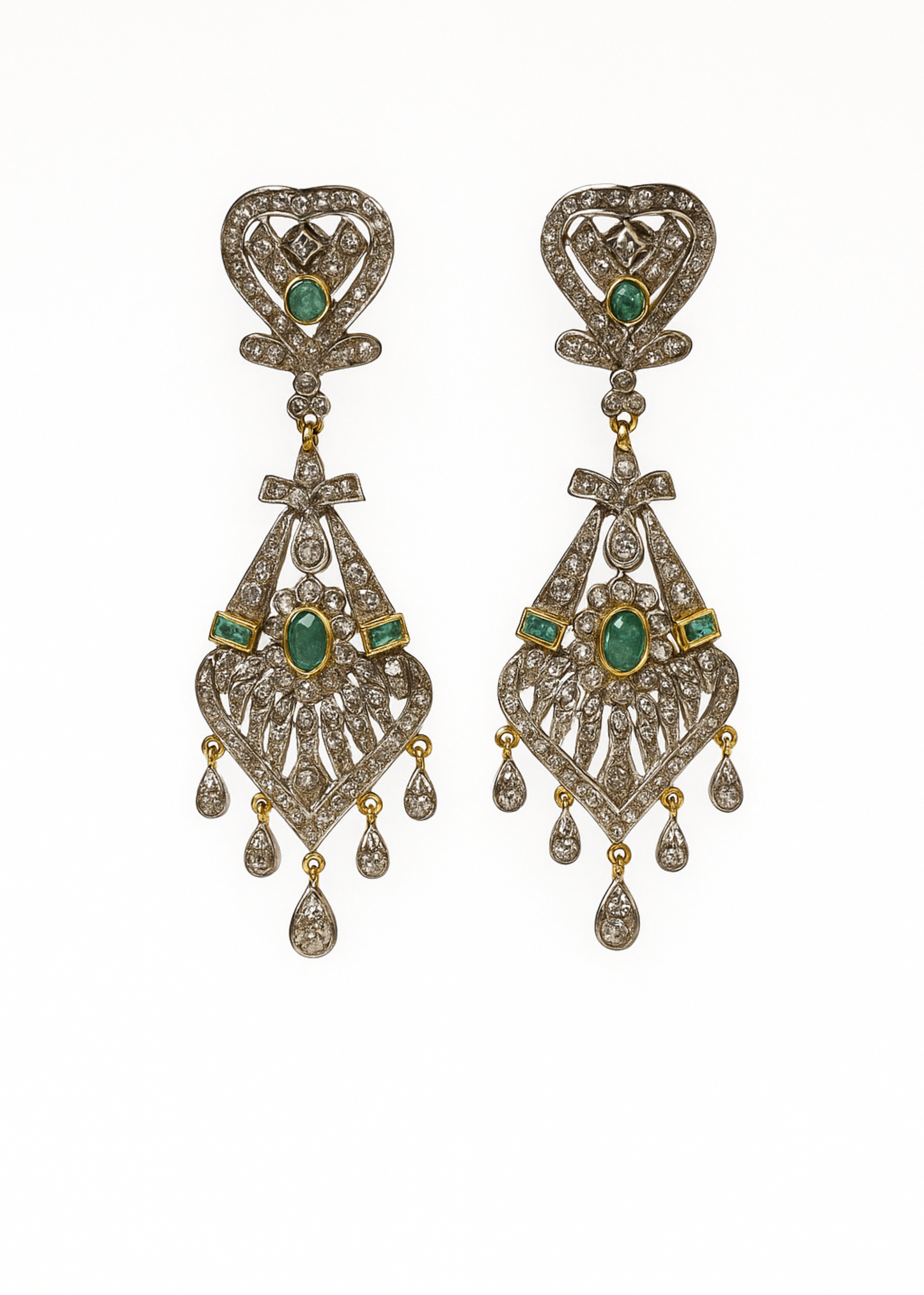 Regal Emerald Chandbali Earrings