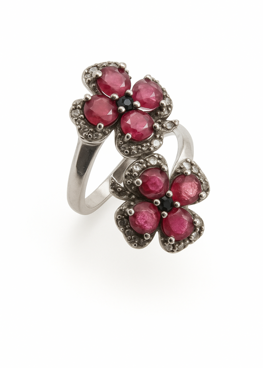 Ruby Blossom Ring