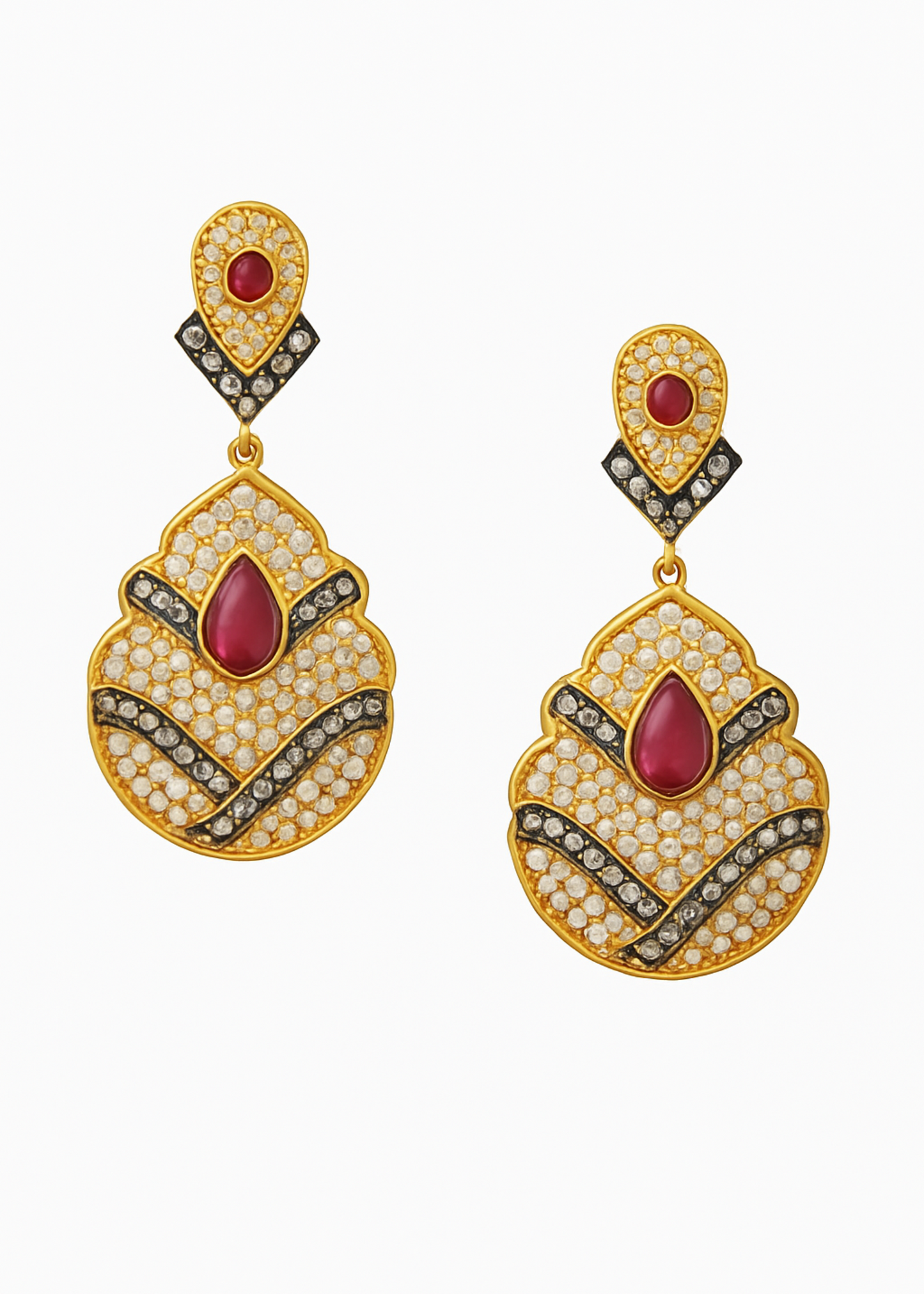 Mughal Polki Teardrop Earrings