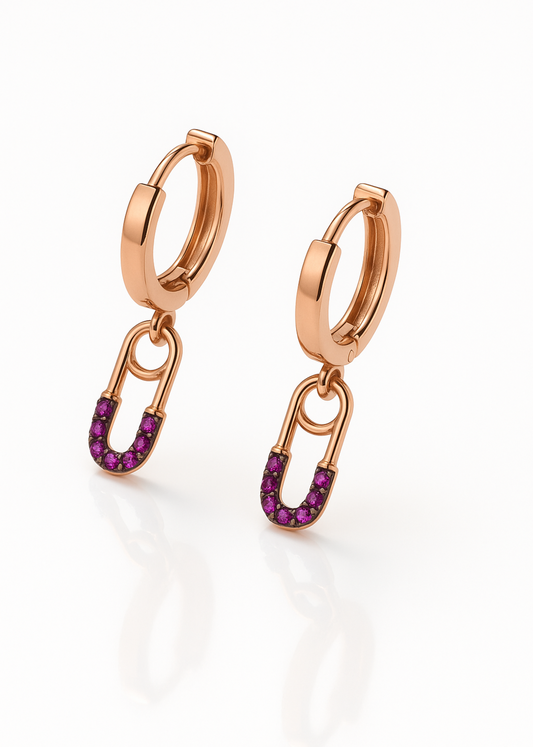 Ruby U Hoops-925 Sterling Silver