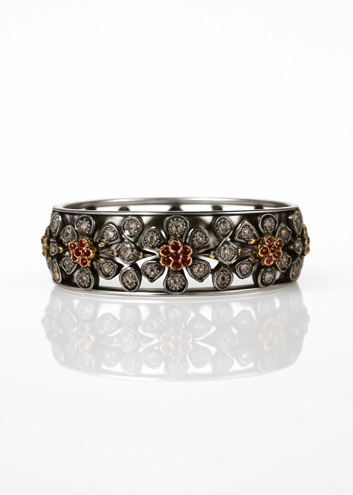 Vintage Floral Diamond Bangle