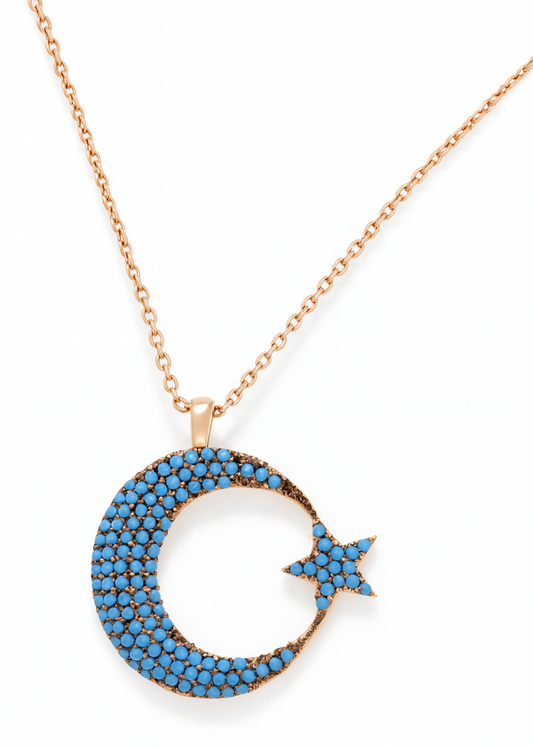 Turquoise Crescent-925 Sterling Silver