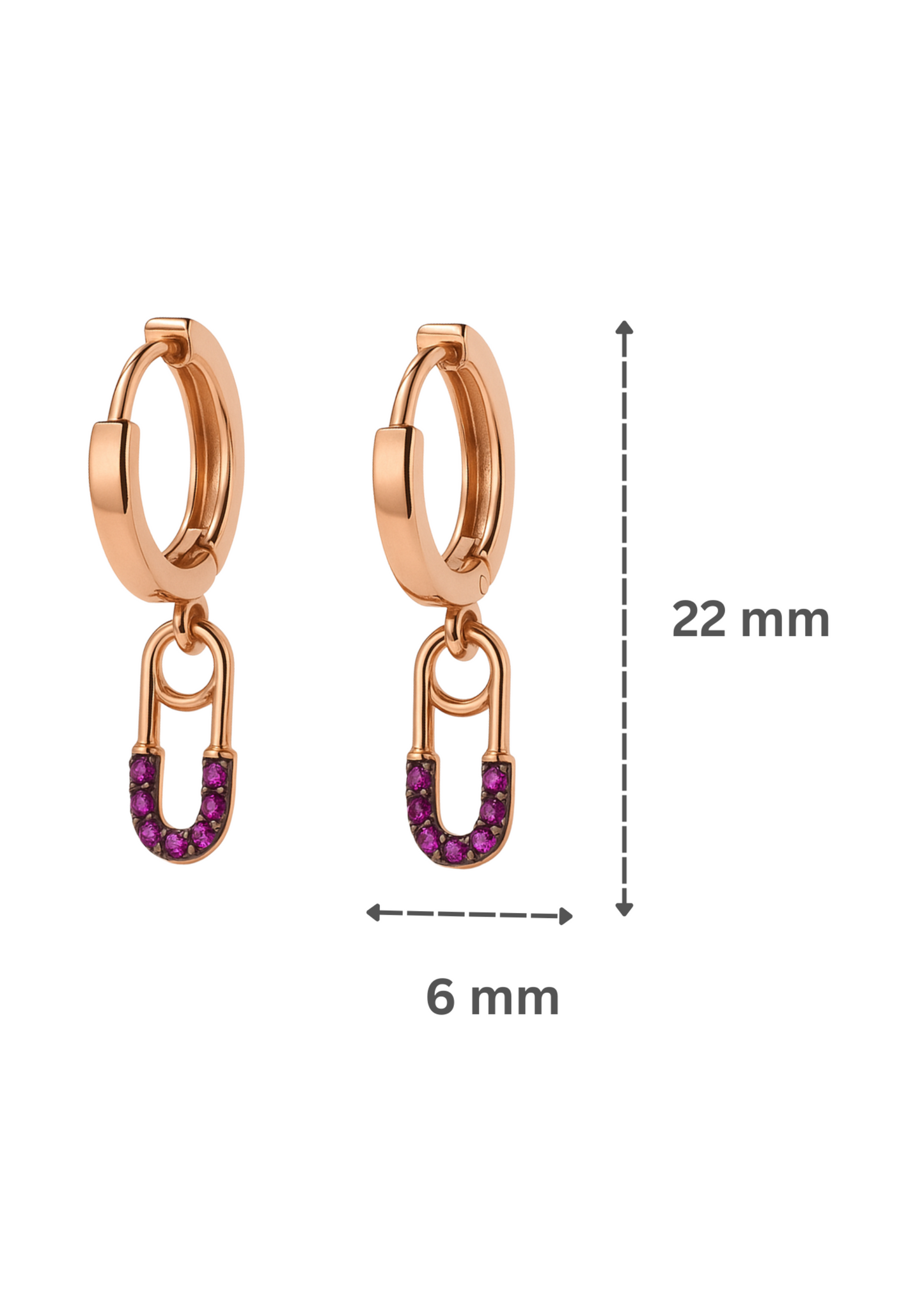 Ruby U Hoops-925 Sterling Silver