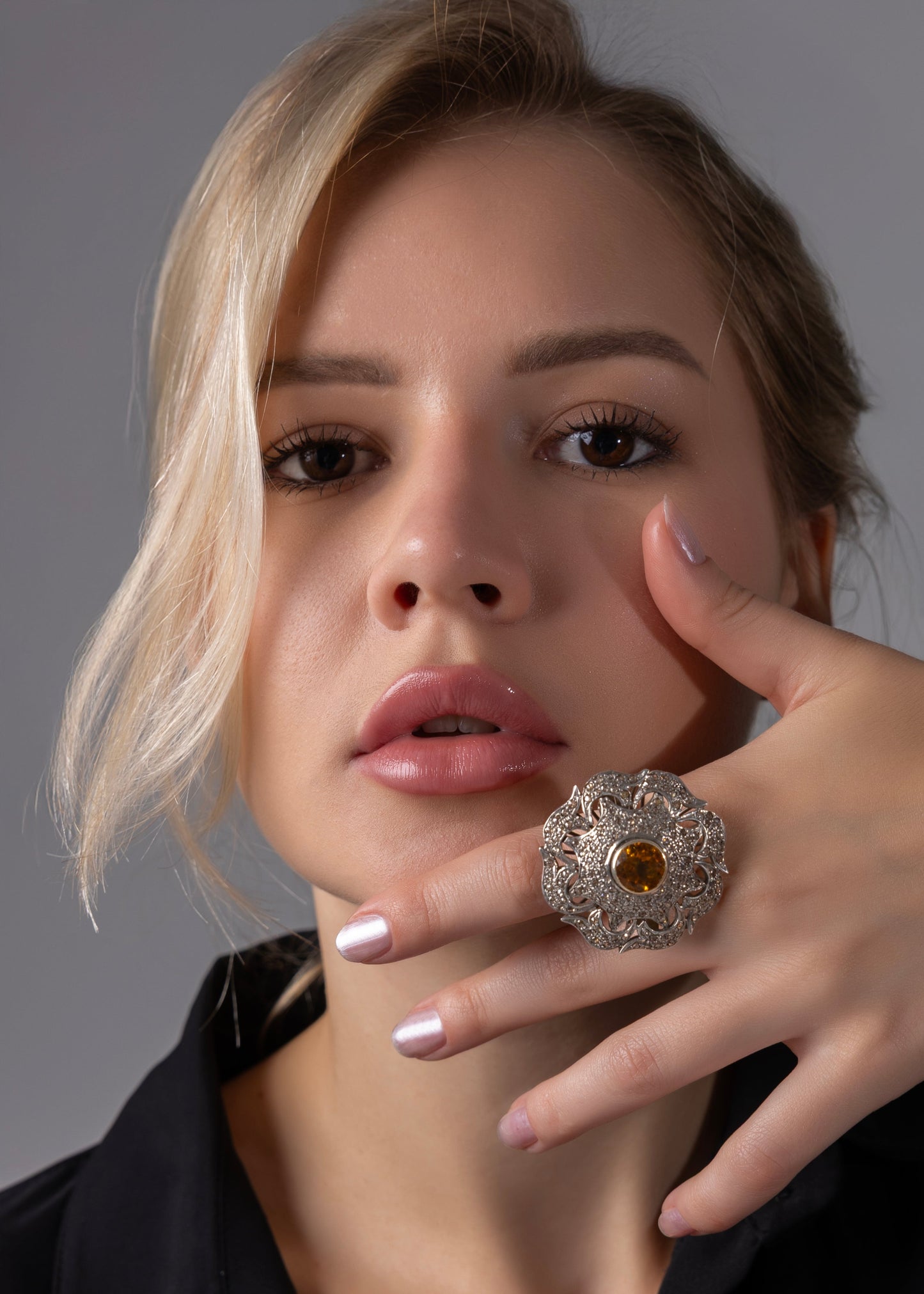 Citrine Sun Aura Ring