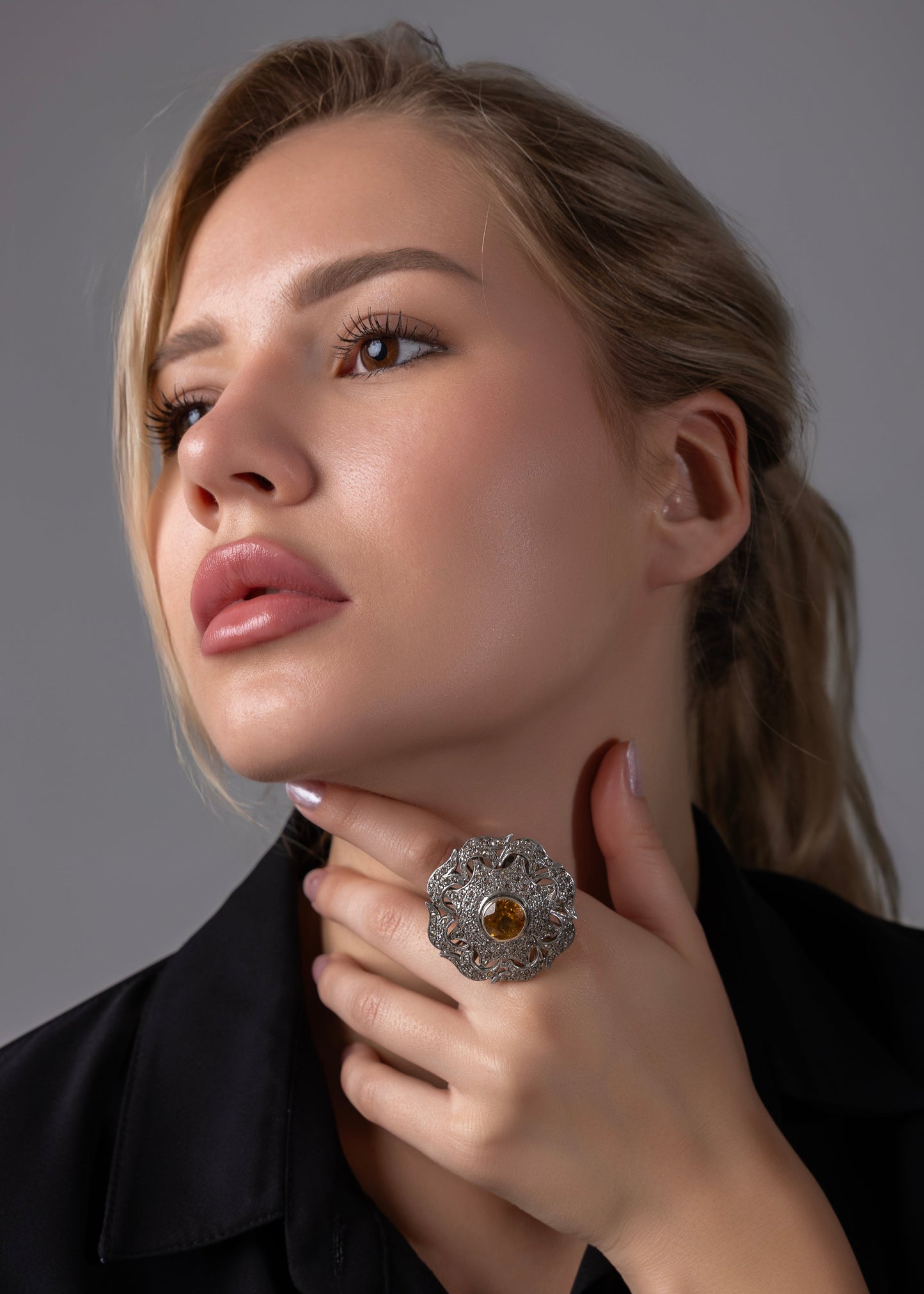 Citrine Sun Aura Ring