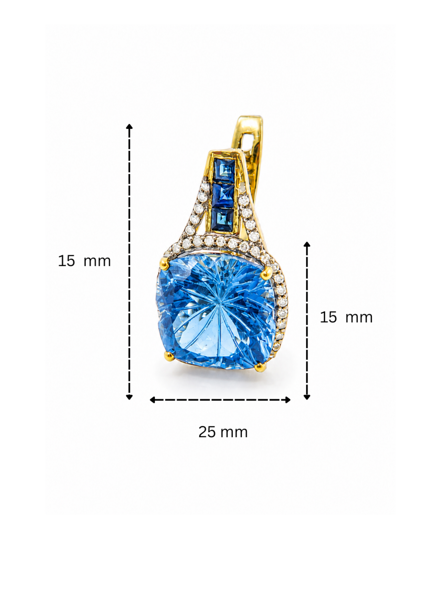 Blue Topaz & Diamond Drop Earrings
