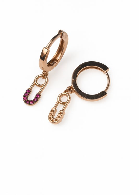 Ruby U Hoops-925 Sterling Silver