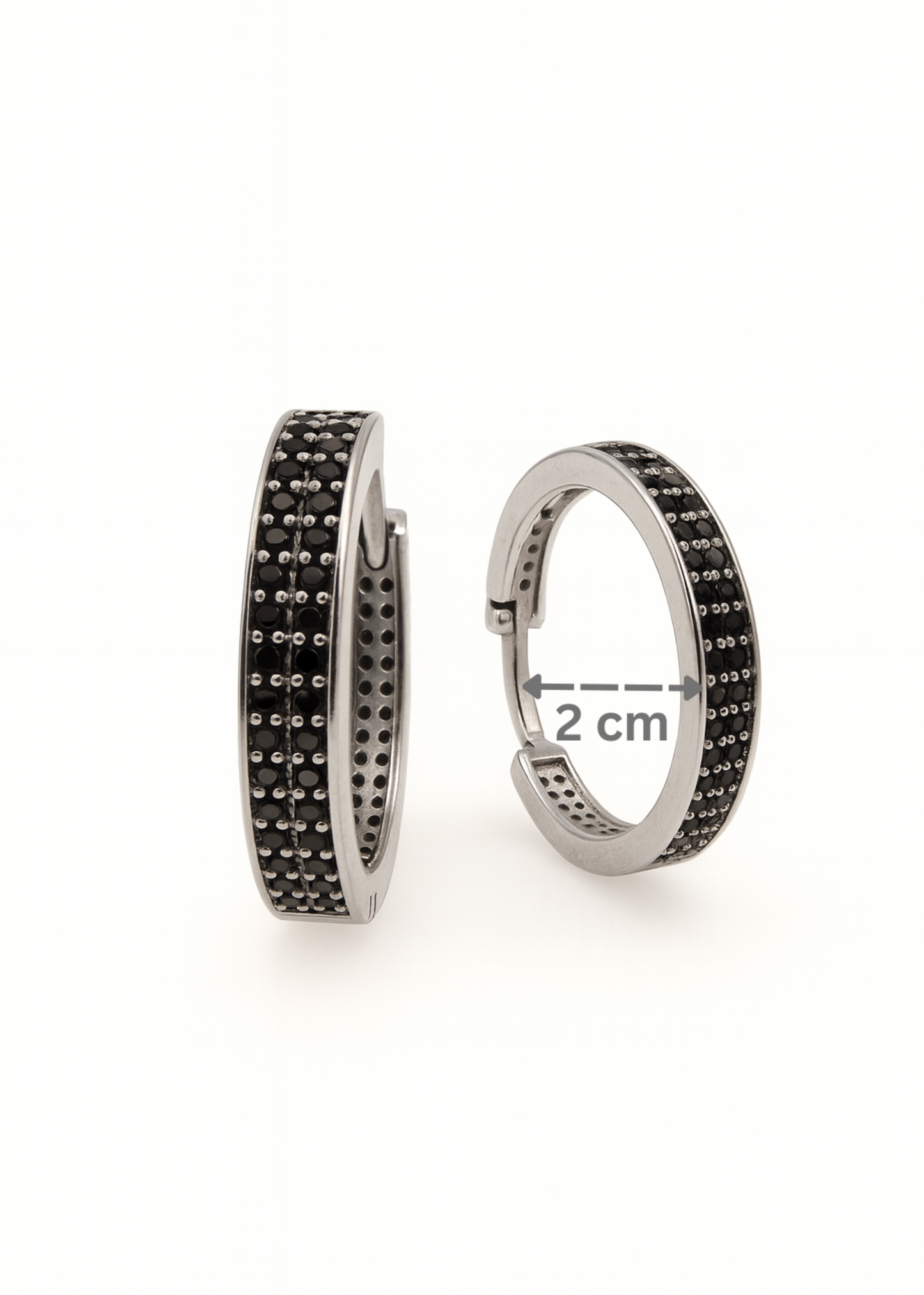 Noir Hoops-925 Sterling Silver