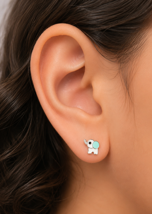 Aqua Elephant-925 Sterling Silver