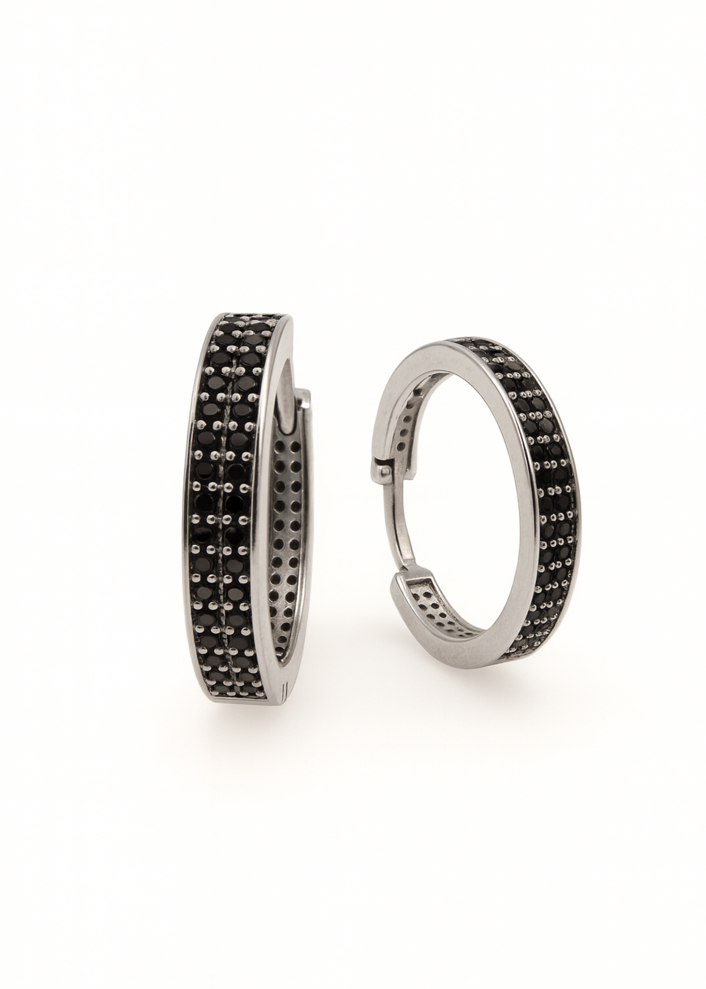 Noir Hoops-925 Sterling Silver