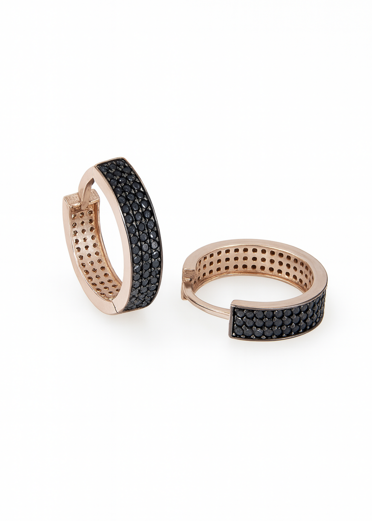 Noir Pavé Huggie-925 Sterling Silver